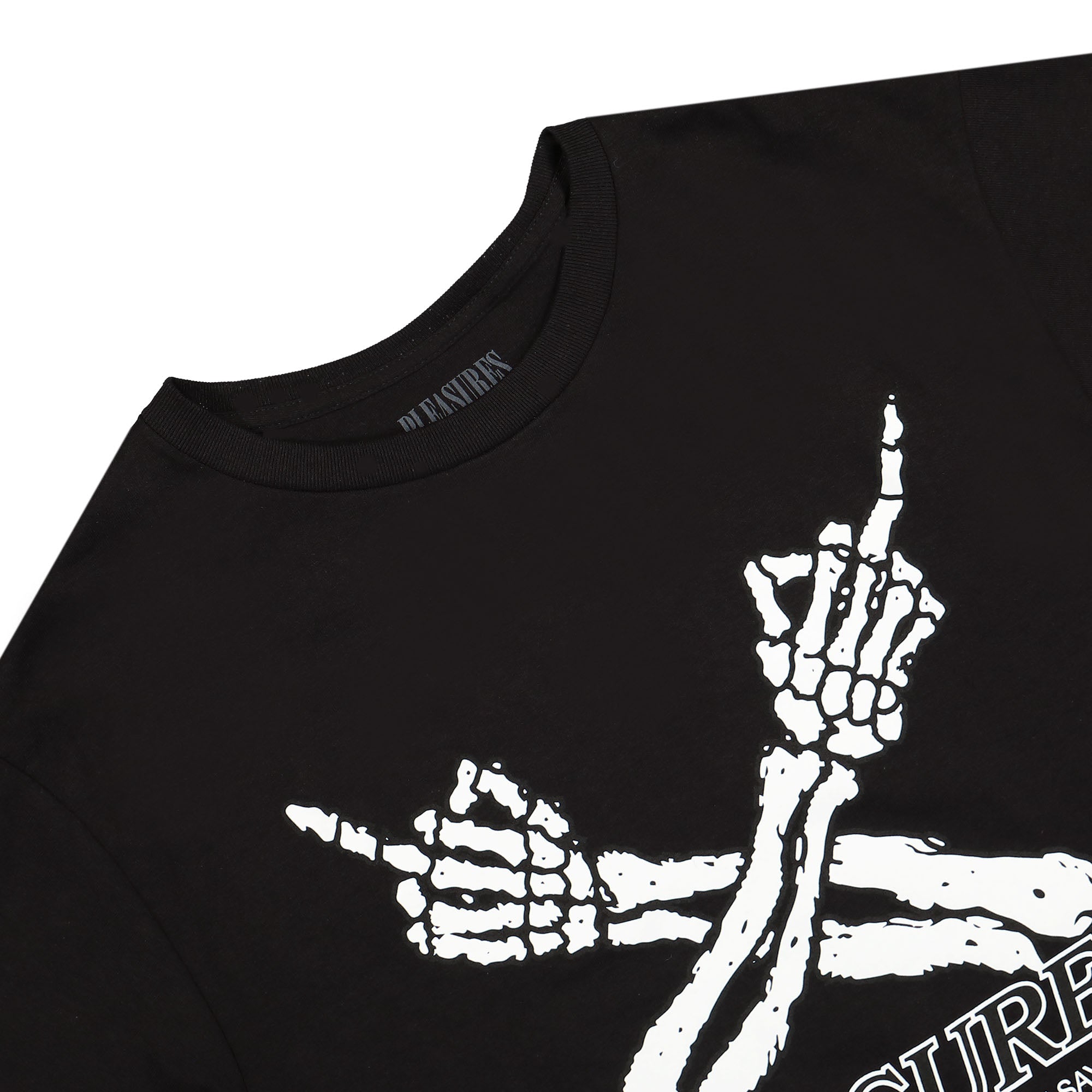 Pleasures Dont Care T-Shirt Black T-Shirts Close-up | Overkill