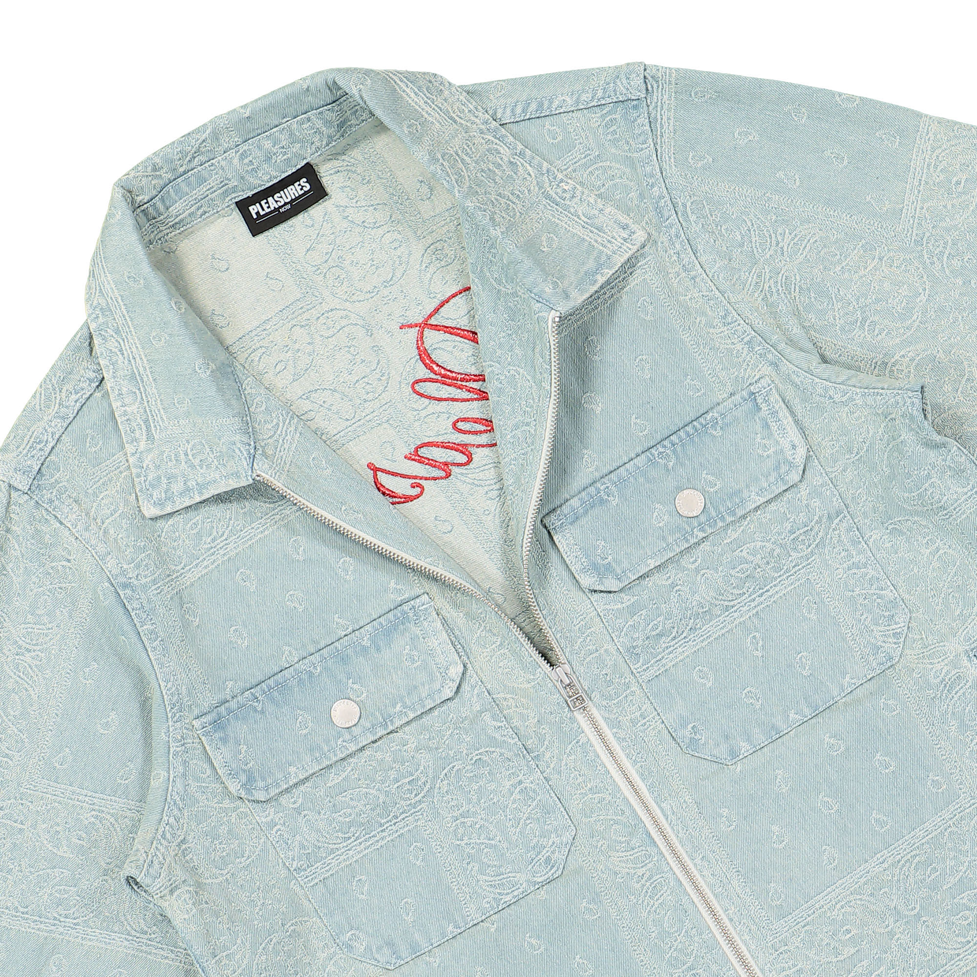 Pleasures Merit Denim Work Jacket Blue Jackets Material | Overkill