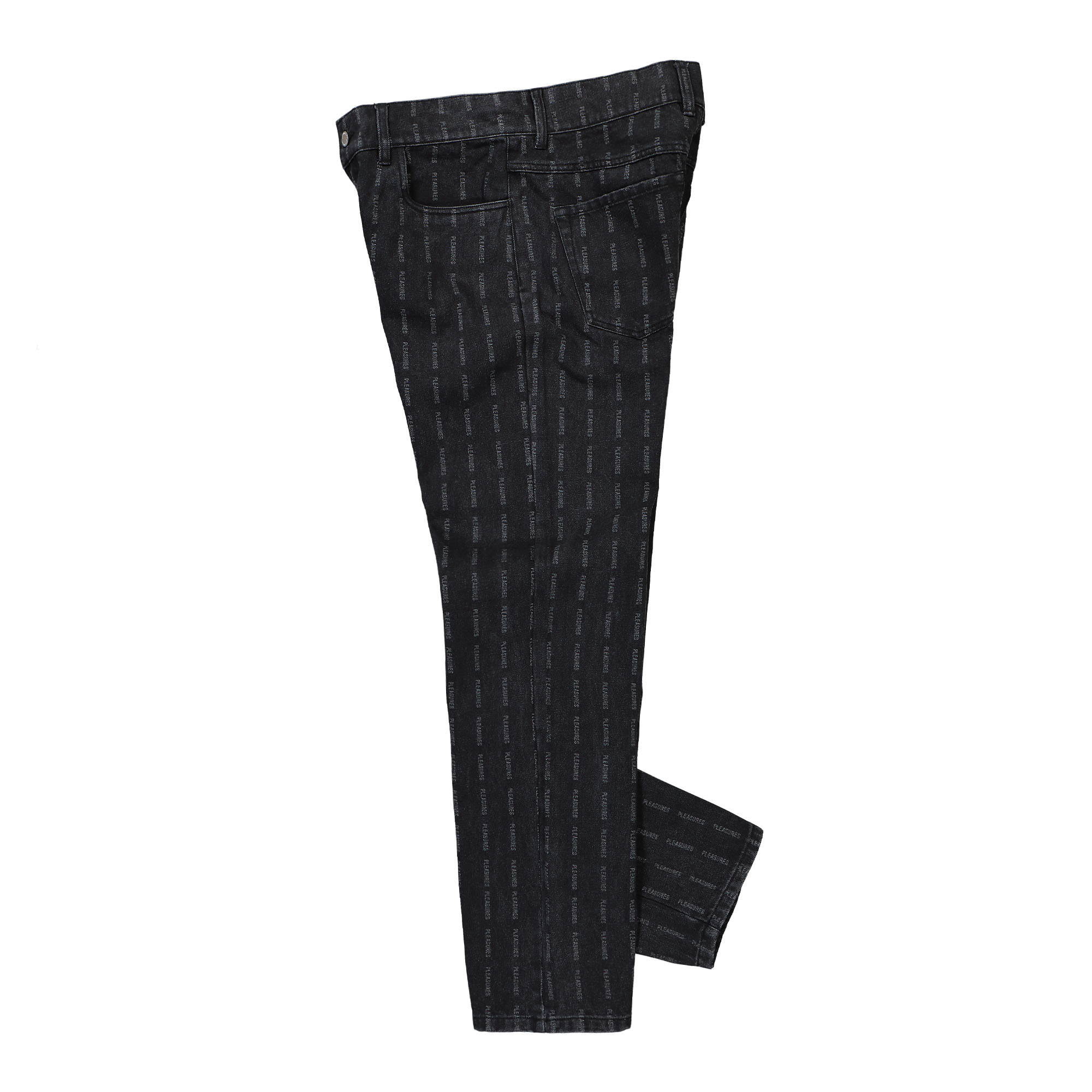 Pleasures Impact Striped Denim Black Jeans Material | Overkill