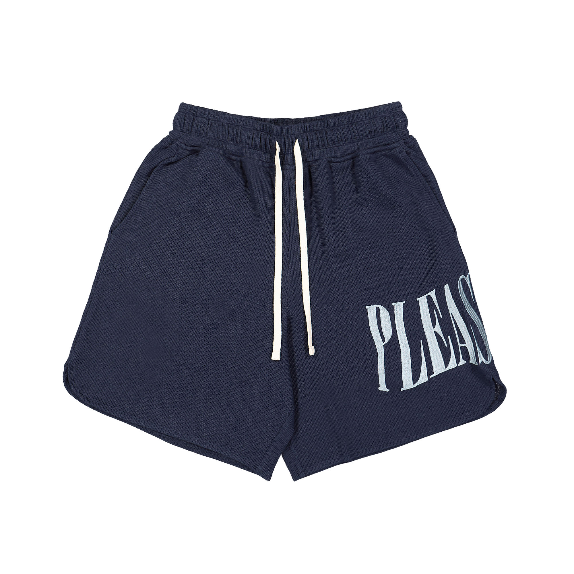 Pleasures Twitch Waffle Knit Short Navy Shorts P23SU036 | Overkill