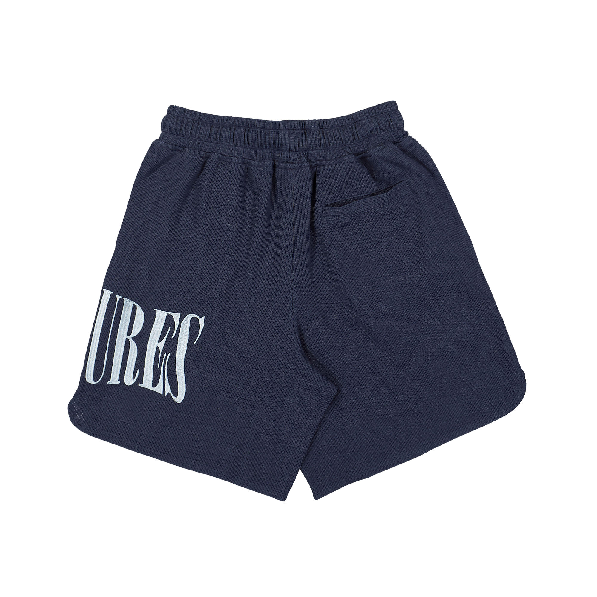 Pleasures Twitch Waffle Knit Short Navy Shorts Close-up | Overkill