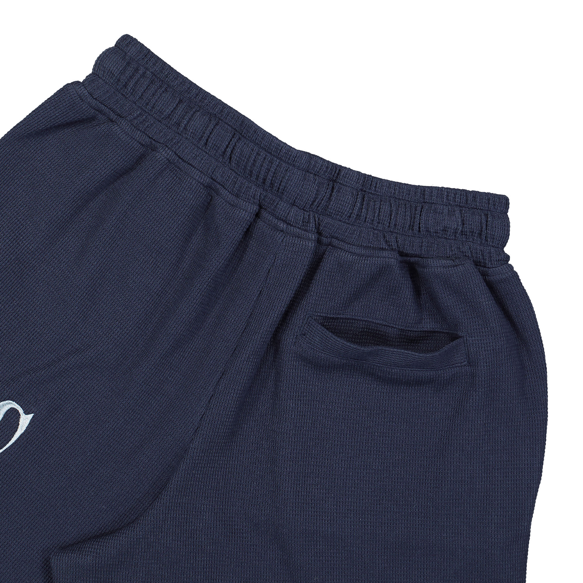 Pleasures Twitch Waffle Knit Short Navy Shorts Detail view 1 | Overkill