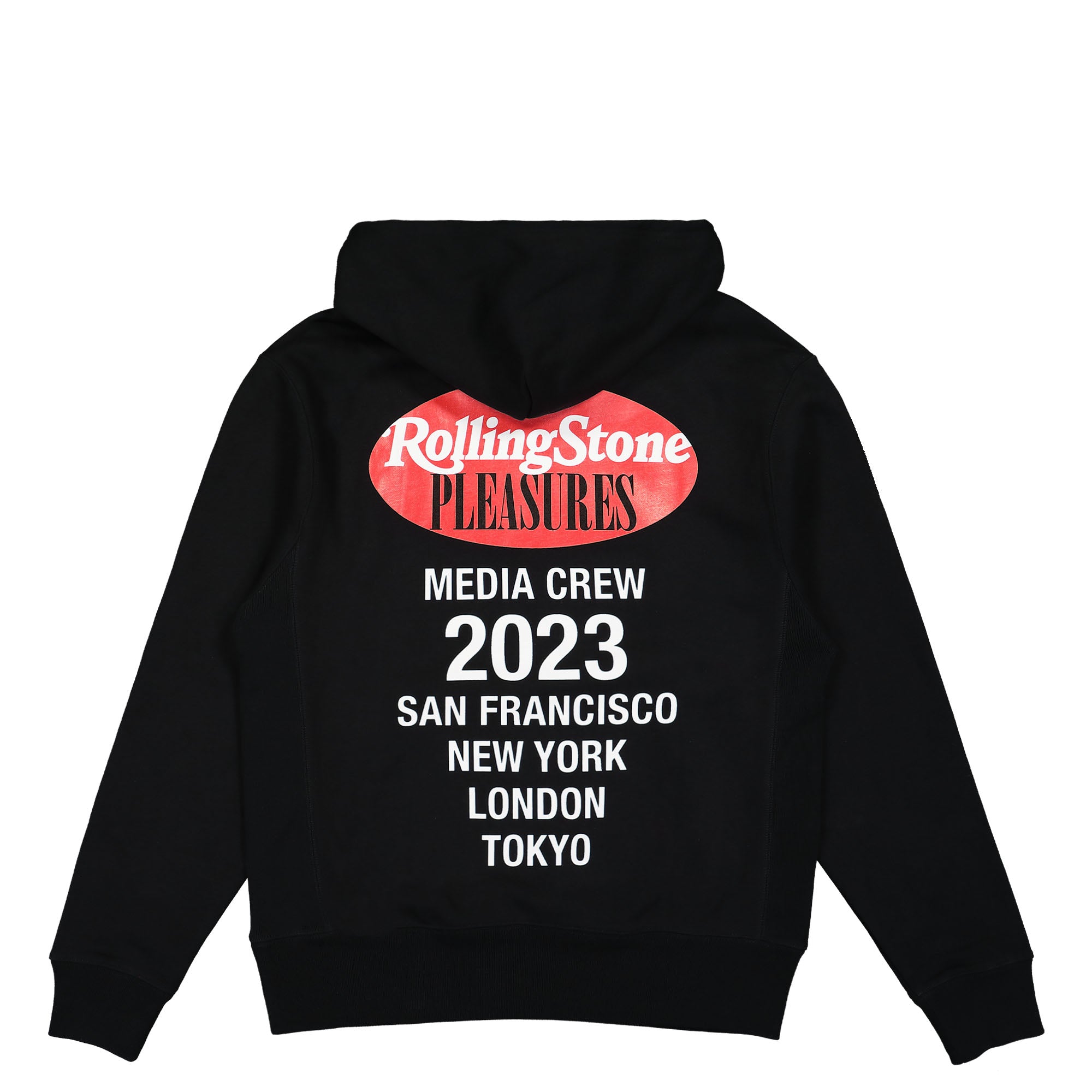 Pleasures Rolling Stone Hoodie Black Hoodies Close-up | Overkill
