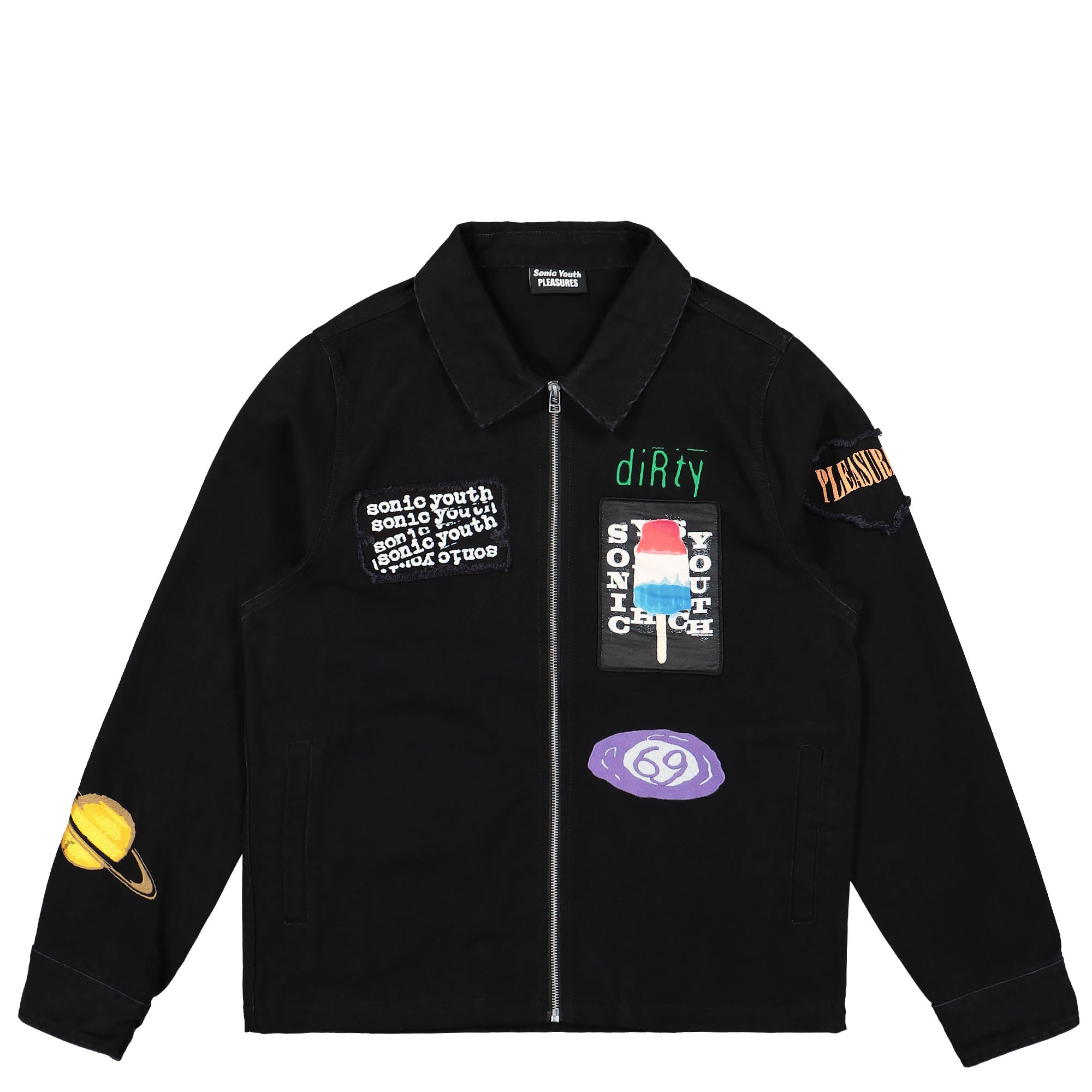 Pleasures Sonic Youth Work Jacket Black Jackets P23SY009 | Overkill