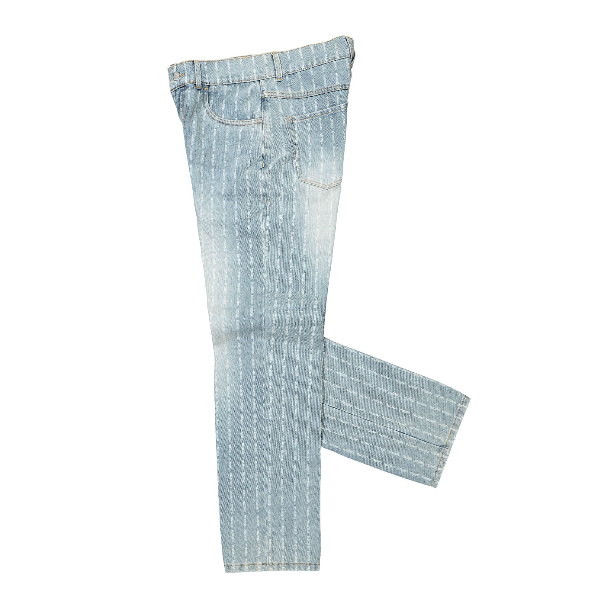 Pleasures Impact Pinstripe Denim Blue Jeans Close-up | Overkill