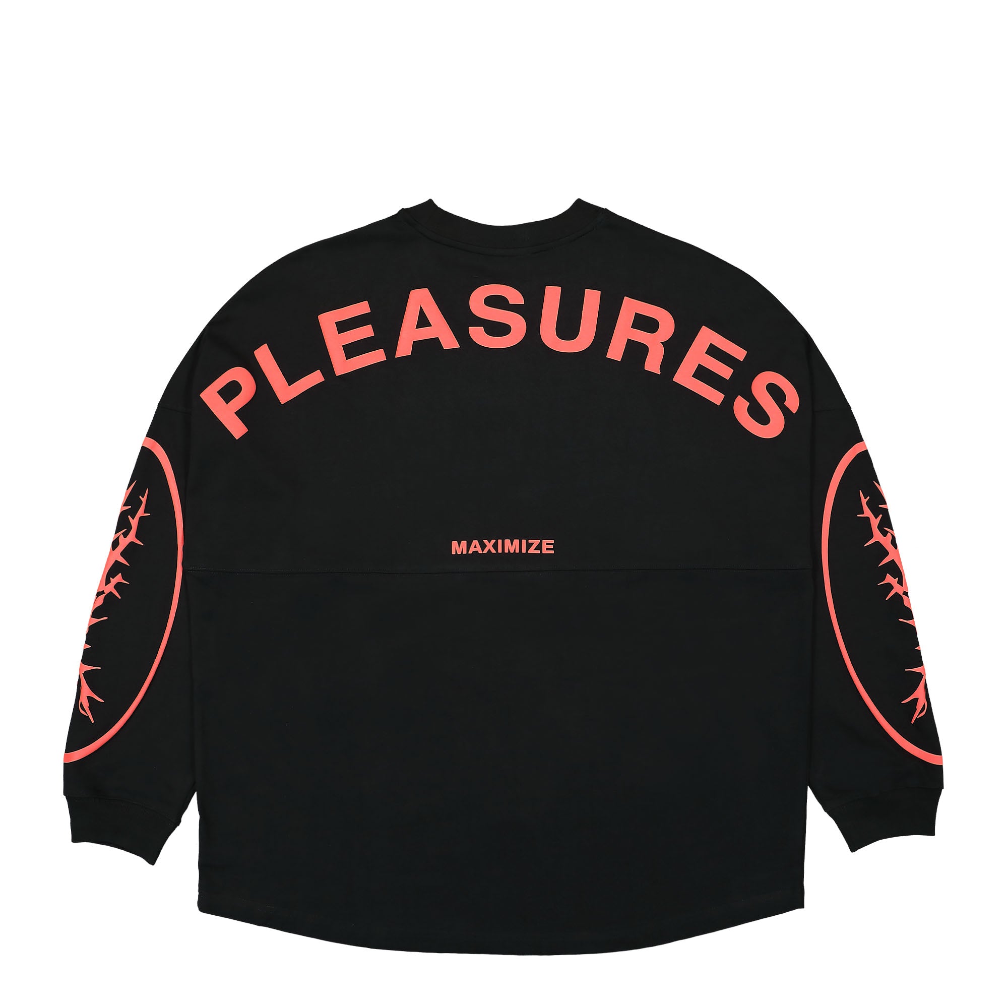 Pleasures Maximize Jersey Black Sweatshirts Close-up | Overkill