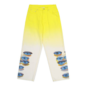 Pleasures Human Eyes Baggy Pants Yellow Jeans P24F025-Yellow | Overkill