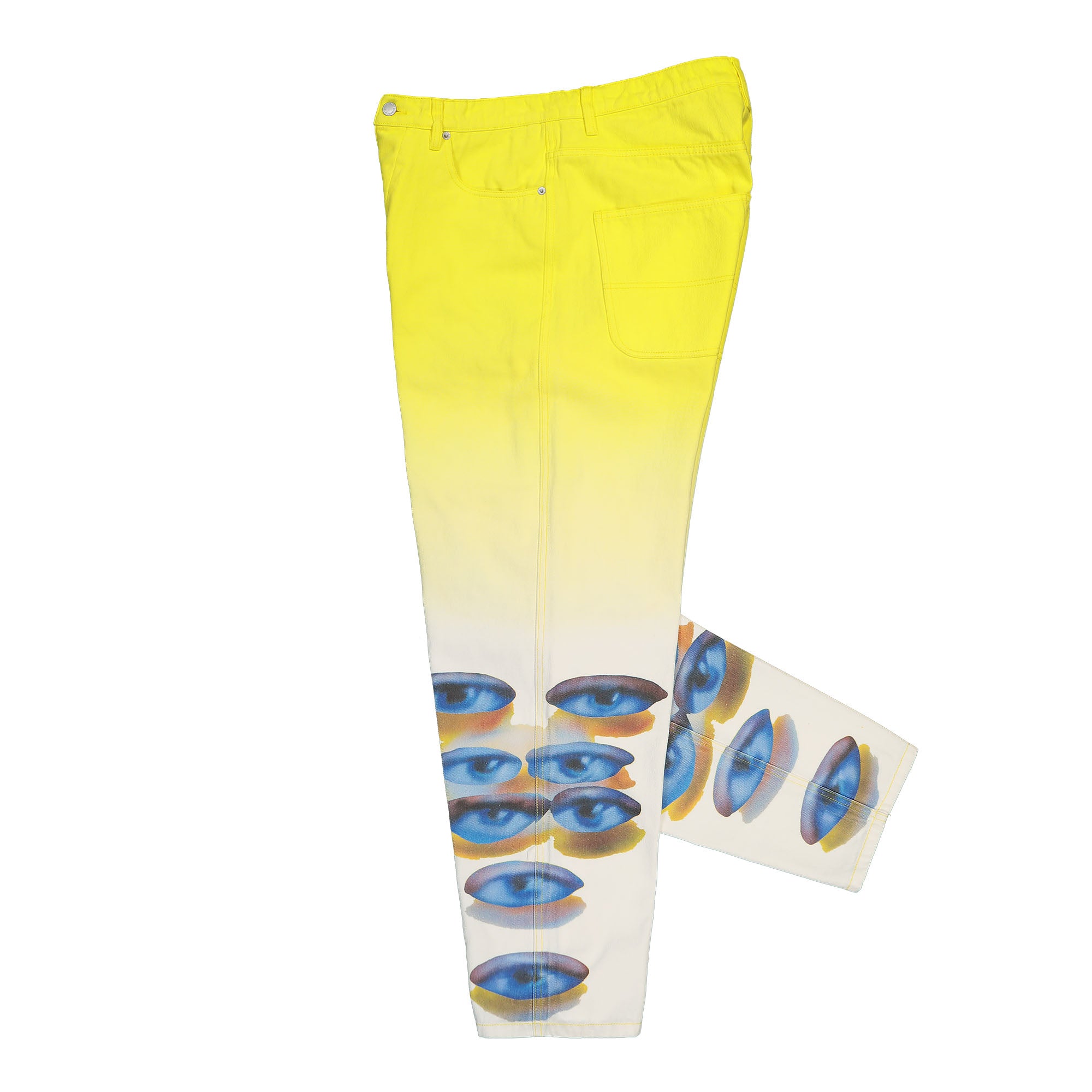 Pleasures Human Eyes Baggy Pants Yellow Jeans Close-up | Overkill