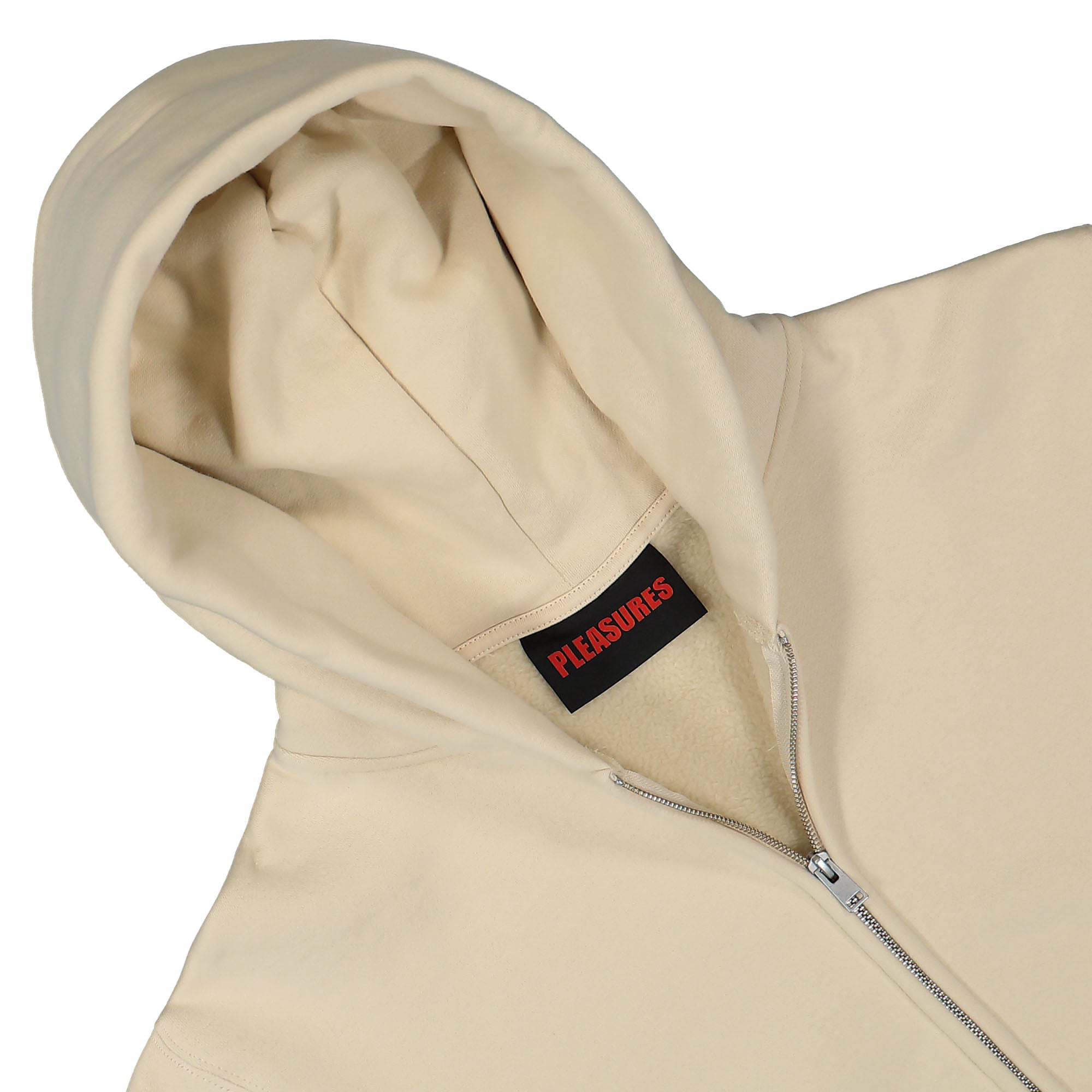 Pleasures OE Zip Up Hoodie Beige Hoodies Close-up | Overkill