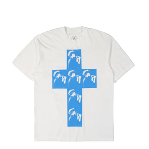 Pleasures Cross T-Shirt White T-Shirts P24F075-White | Overkill