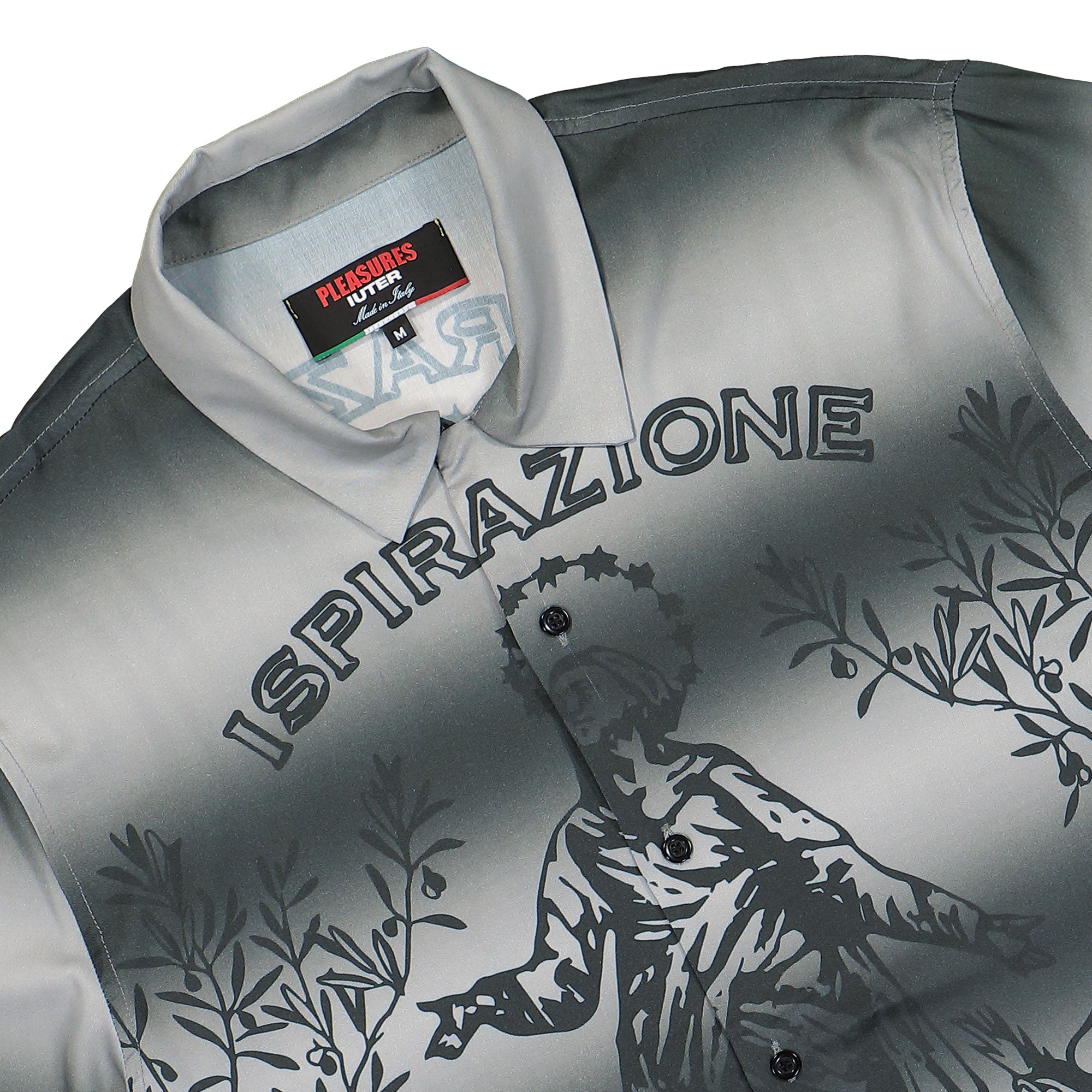 Pleasures Giovanni Button Up Silver Shirts Material | Overkill