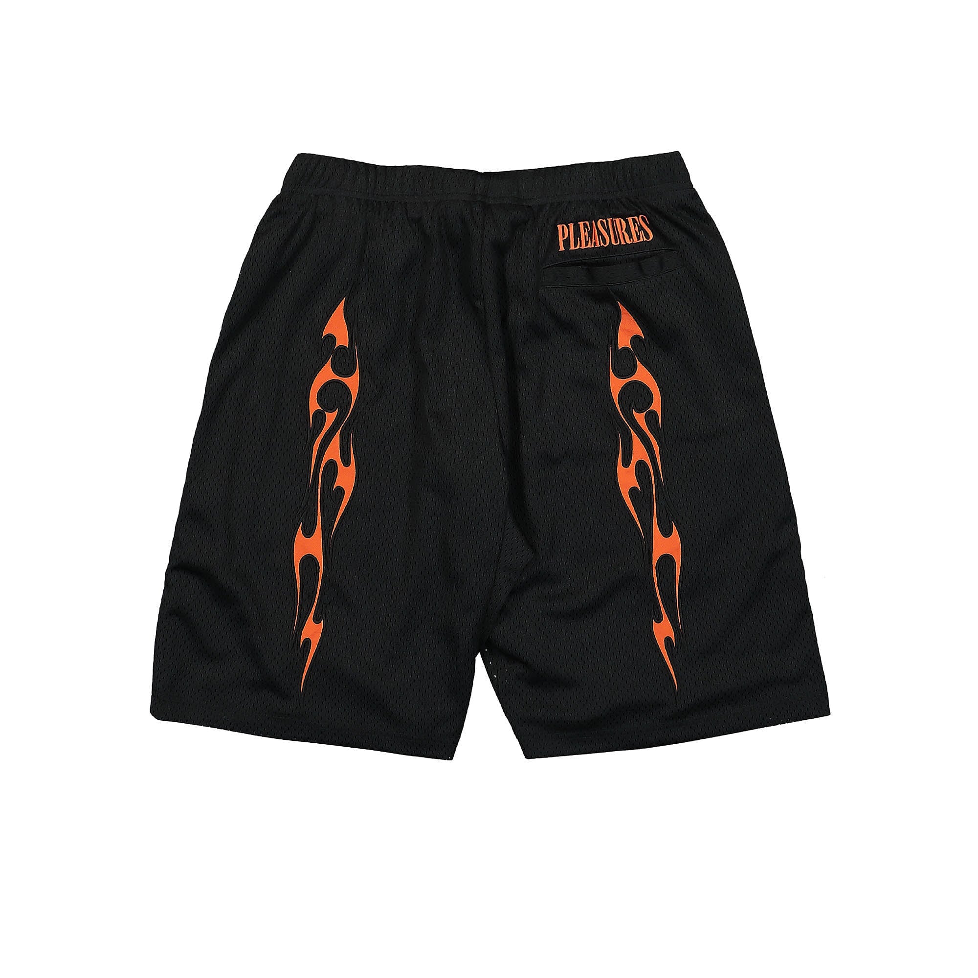 Pleasures Flame Mesh Shorts Black Shorts Material | Overkill