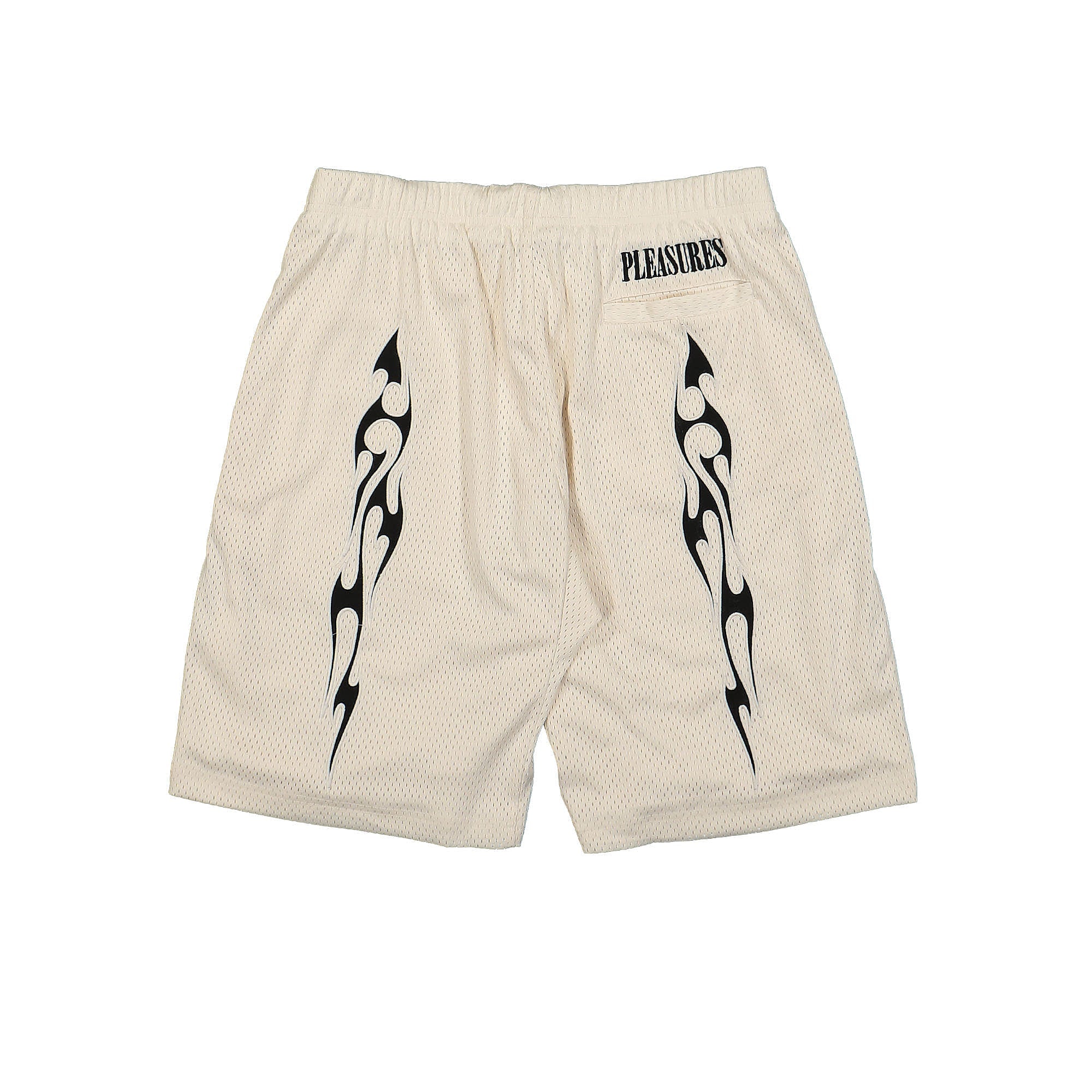 Pleasures Flame Mesh Shorts Off White Shorts Material | Overkill