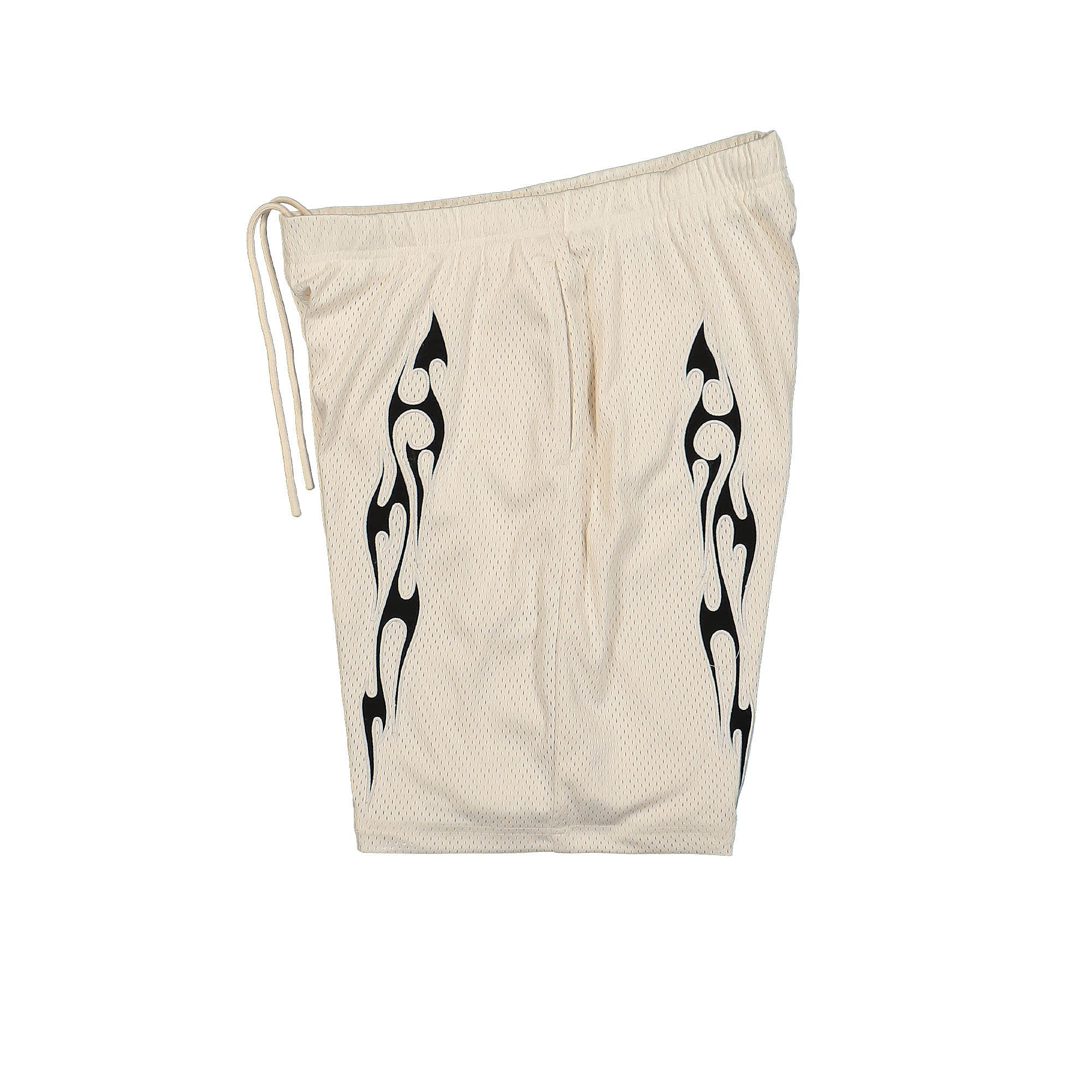 Pleasures Flame Mesh Shorts Off White Shorts Close-up | Overkill