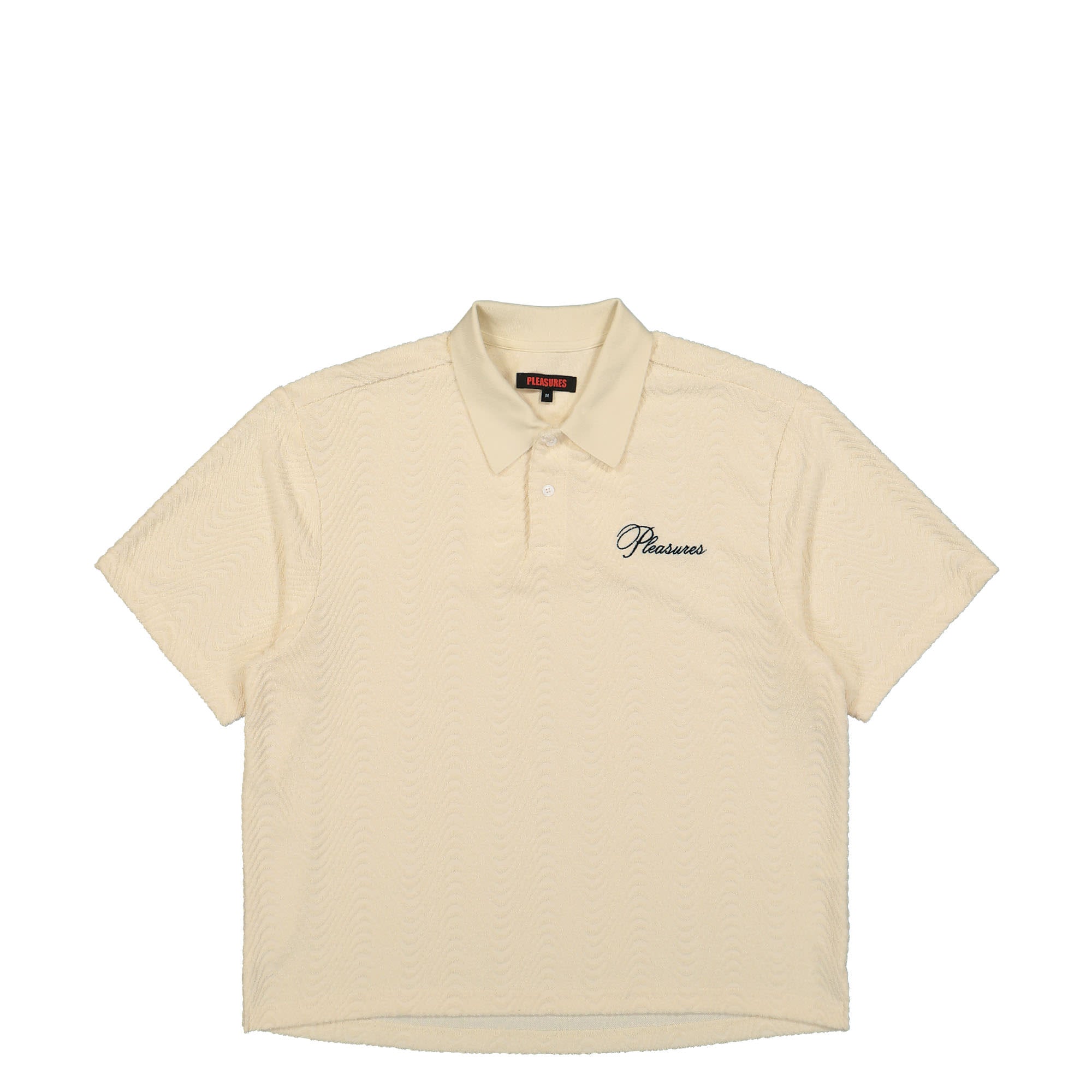 Pleasures Zen Terry Boxy Poloshirt White Polo Shirts P24SU037-White | Overkill