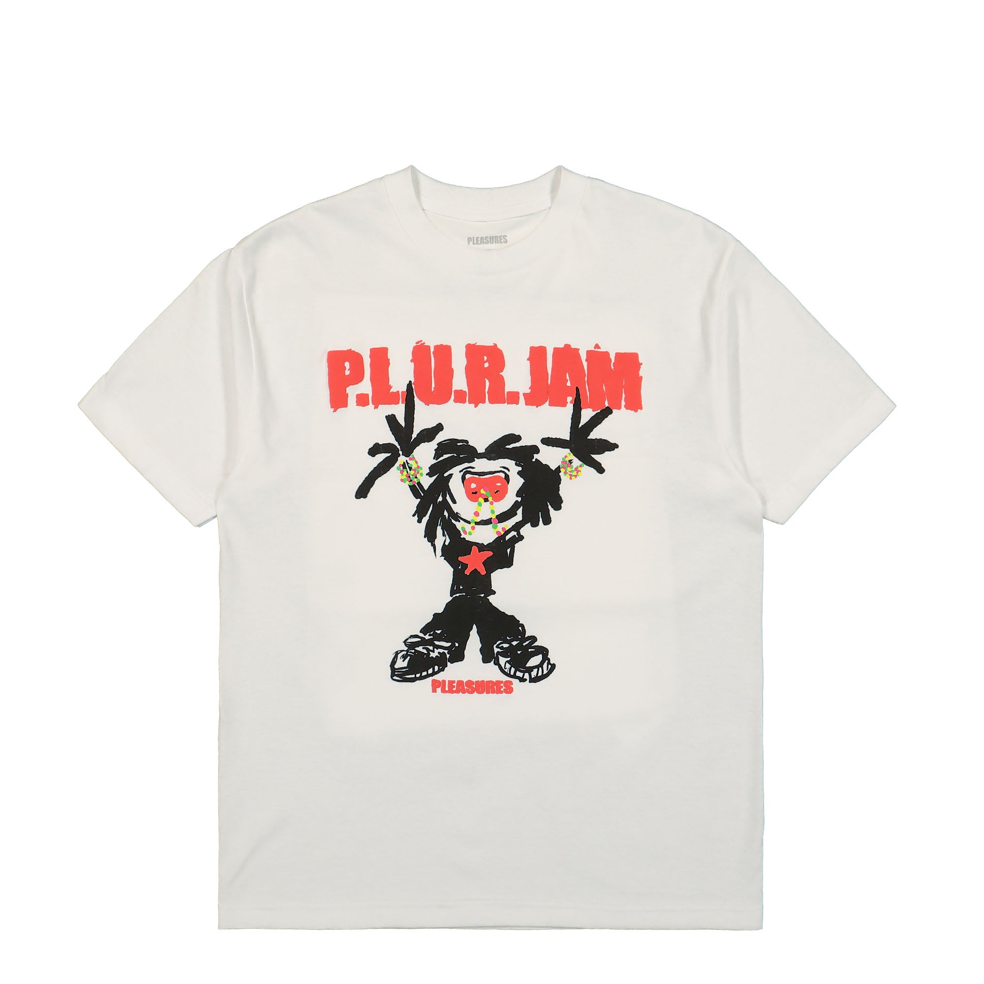 Pleasures P.L.U.R. Jam T-Shirt White T-Shirts P24SU053-White | Overkill