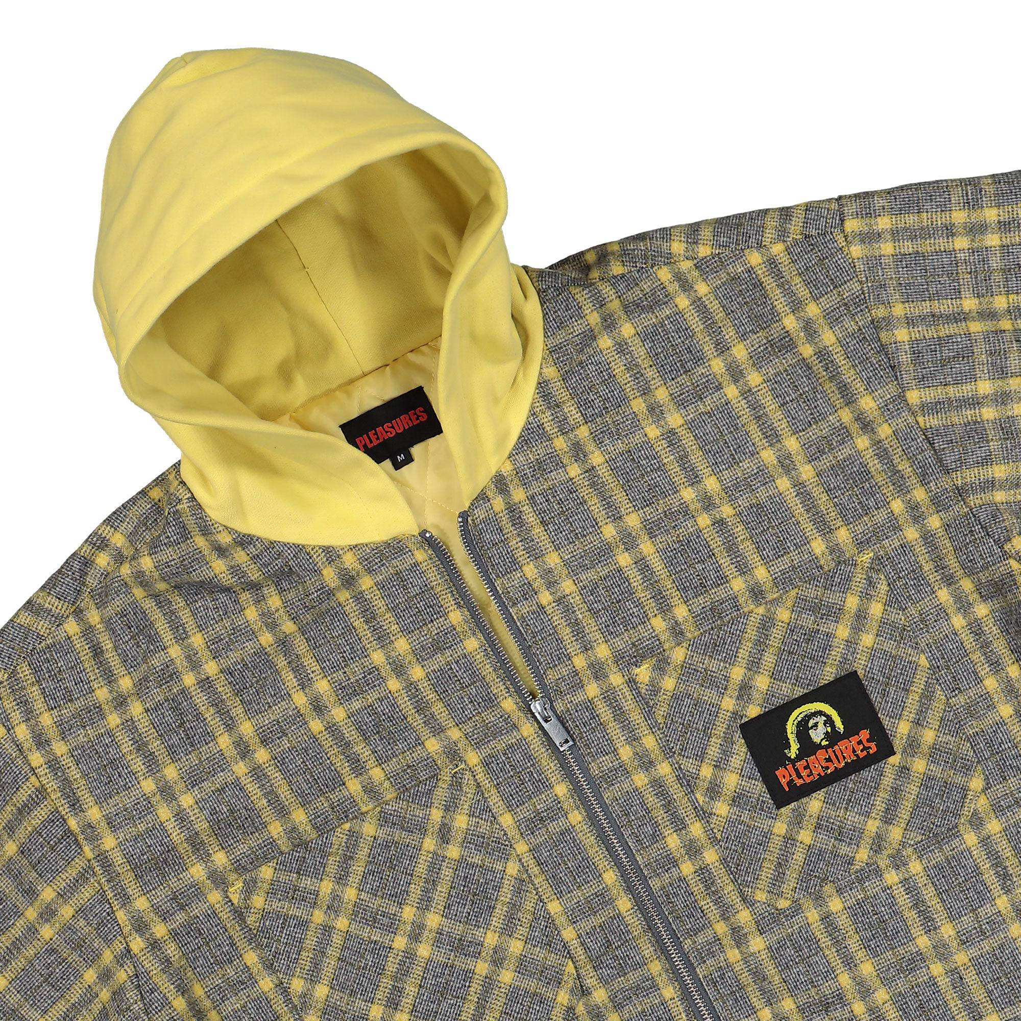 Pleasures Wolf Hooded Overshirt Grey Jackets Close-up | Overkill