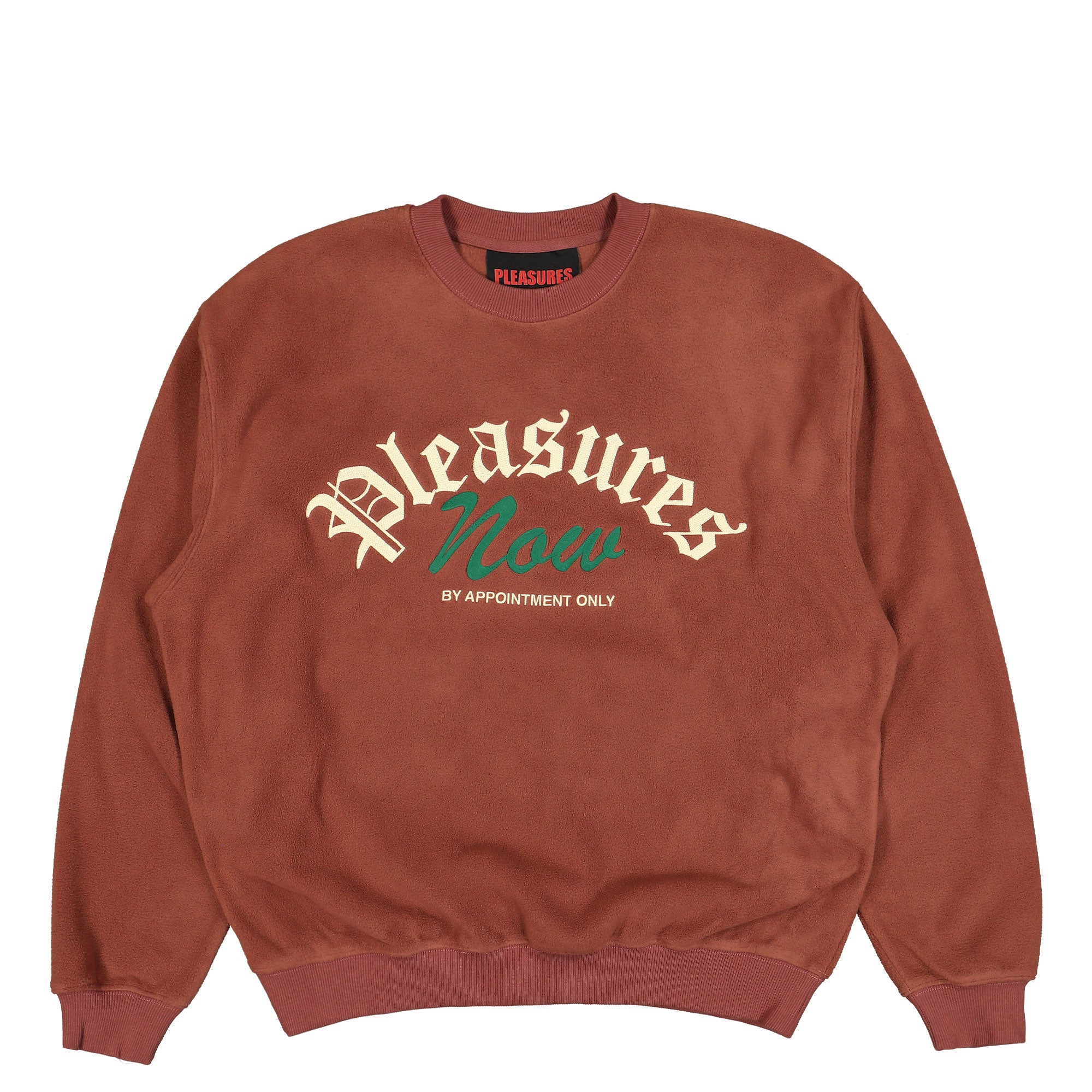 Pleasures Appointment Fleece Crewneck Brown Sweatshirts P24W019-Brown | Overkill
