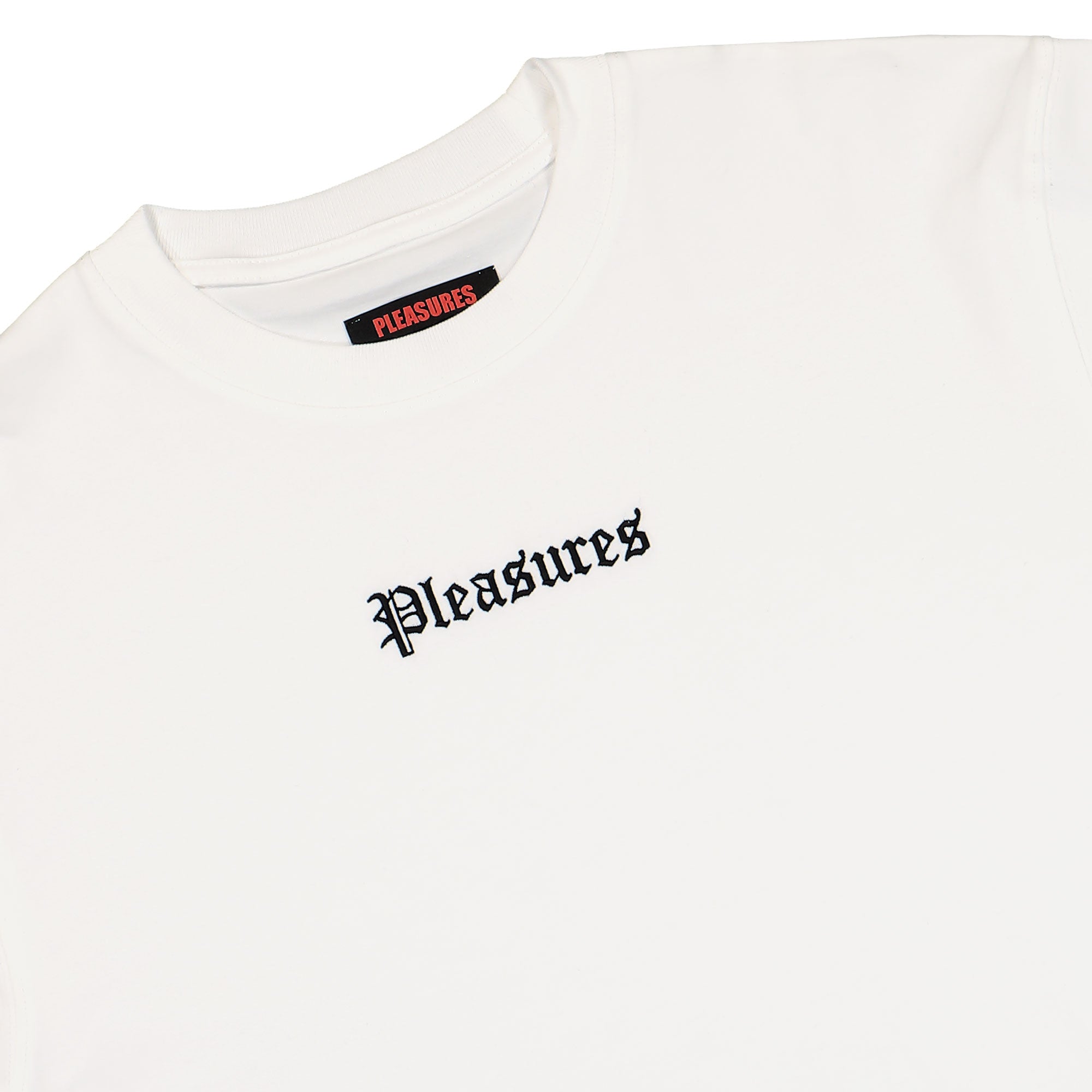Pleasures Fiery Heavyweight Longsleeve White Longsleeves Close-up | Overkill