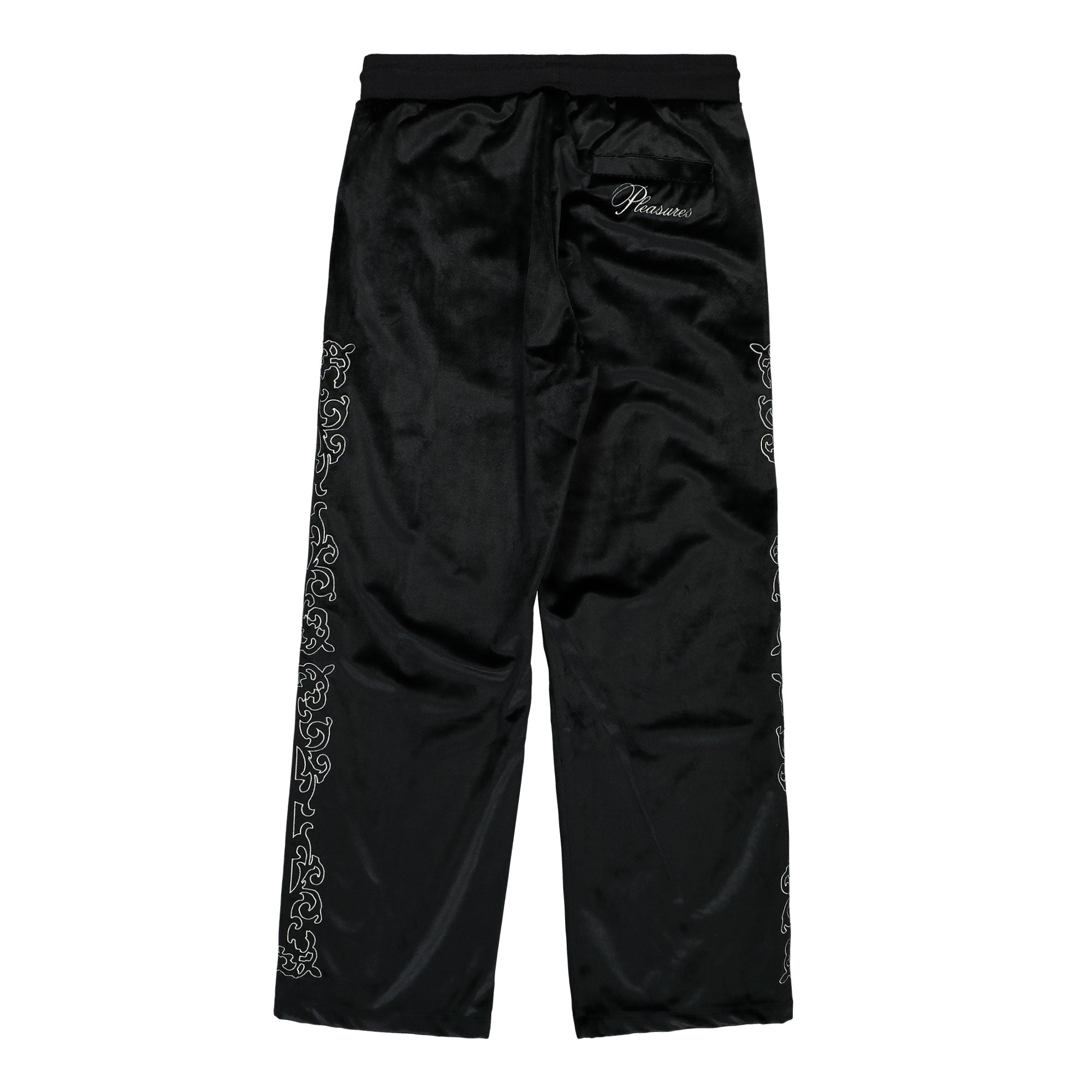 Pleasures Unquote Velour Track Pants Black Sweat & Track Pants Material | Overkill