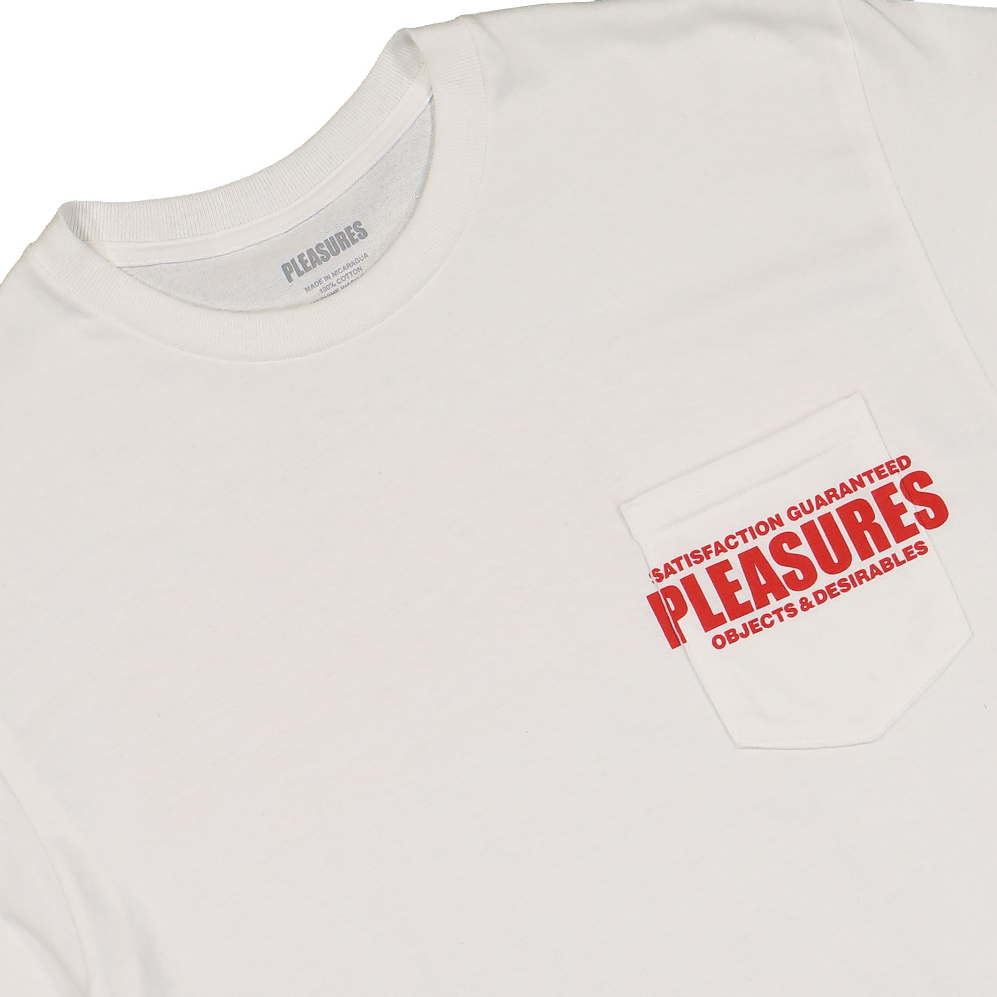 Pleasures Staff Pocket T-Shirt White T-Shirts Material | Overkill
