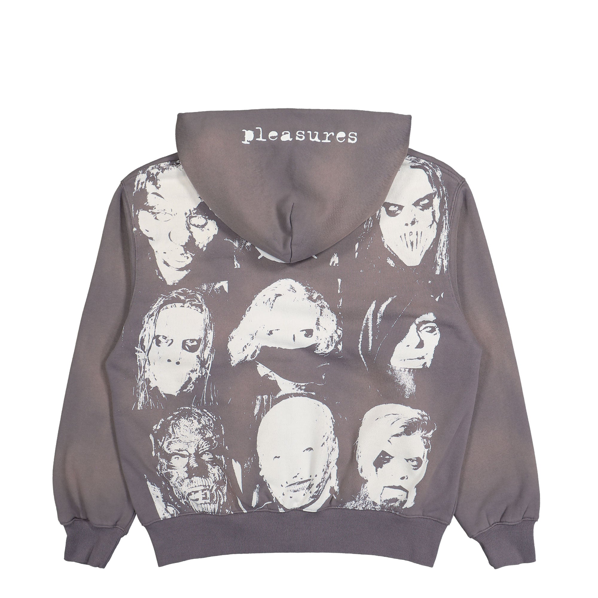 Pleasures Nonogram Zip Hoodie Smoke Hoodies Close-up | Overkill