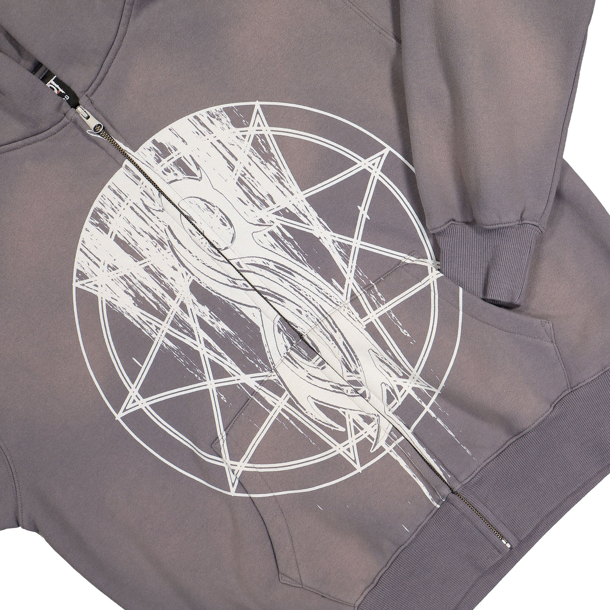 Pleasures Nonogram Zip Hoodie Smoke Hoodies Detailfoto | Overkill