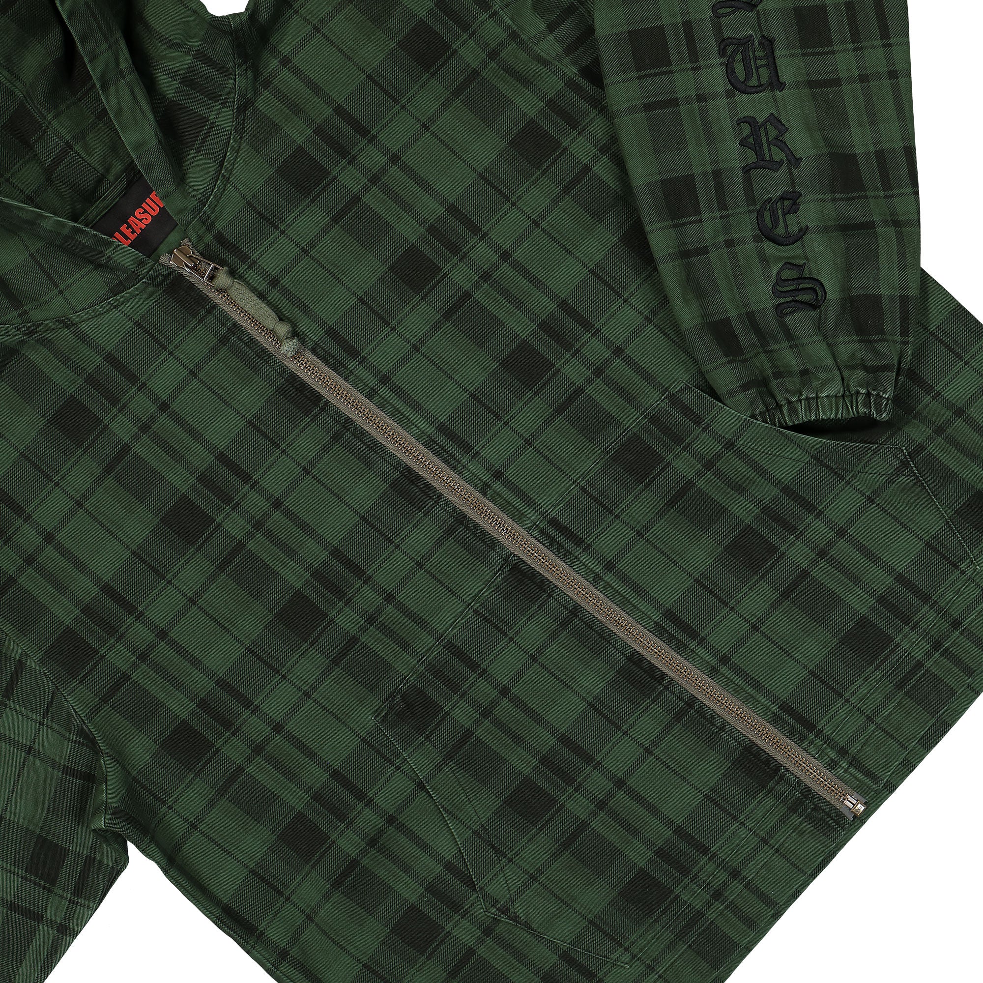 Pleasures Dedicate Plaid Zip Poncho Green Jackets Detail view 3 | Overkill