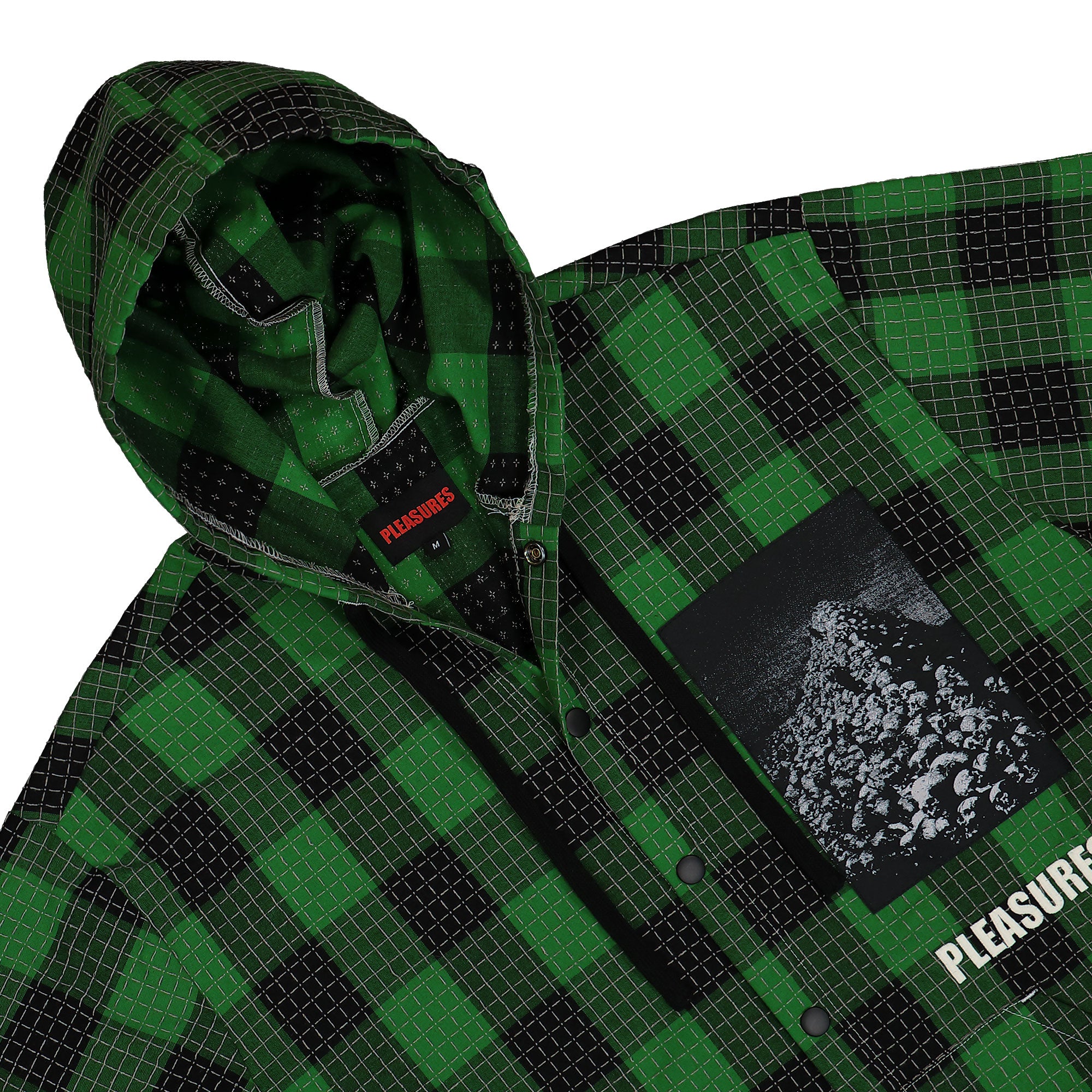 Pleasures Virtual Hooded Shirt Green Shirts Detailfoto | Overkill