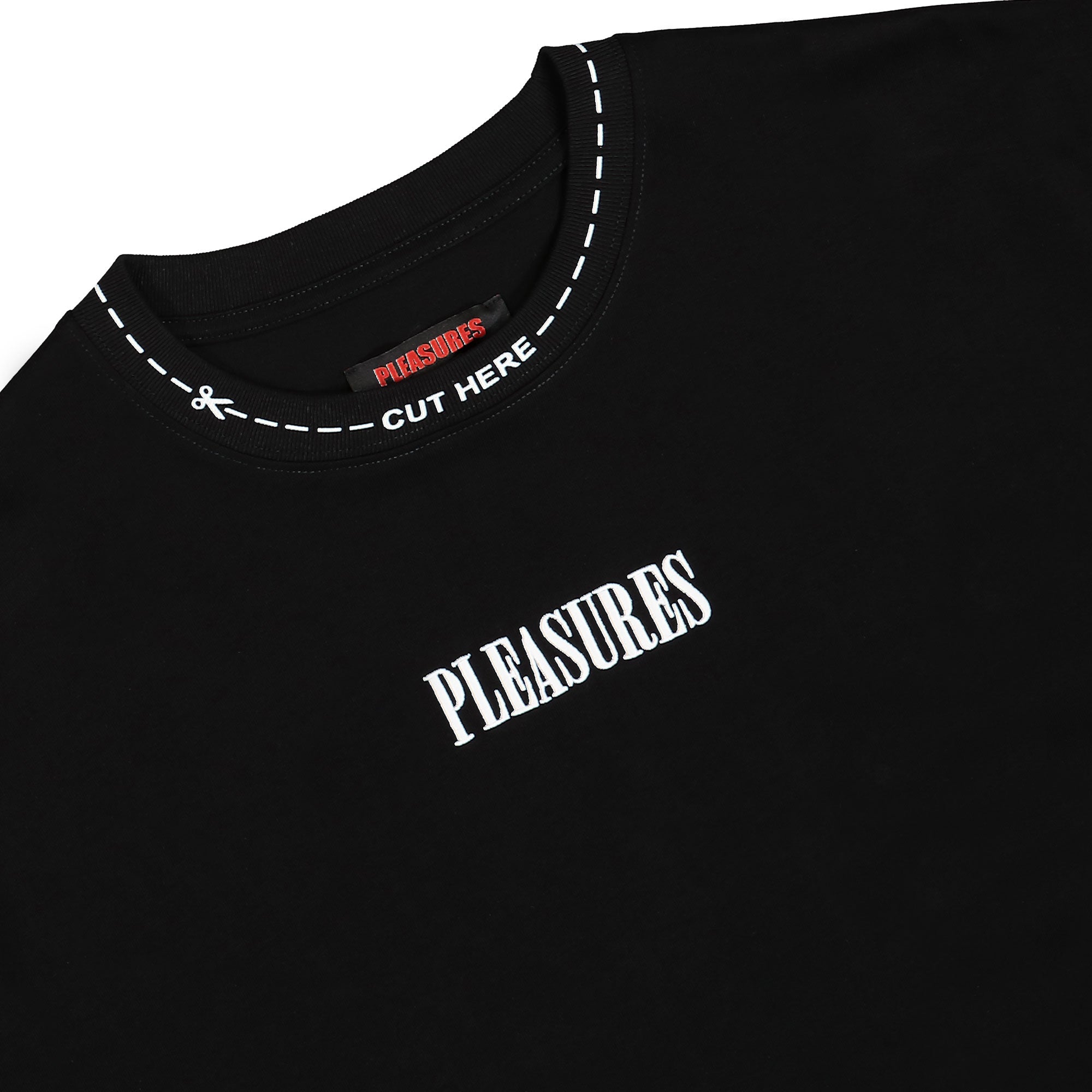 Pleasures Cut Here Heavyweight Shirt Black T-Shirts Detail view 1 | Overkill