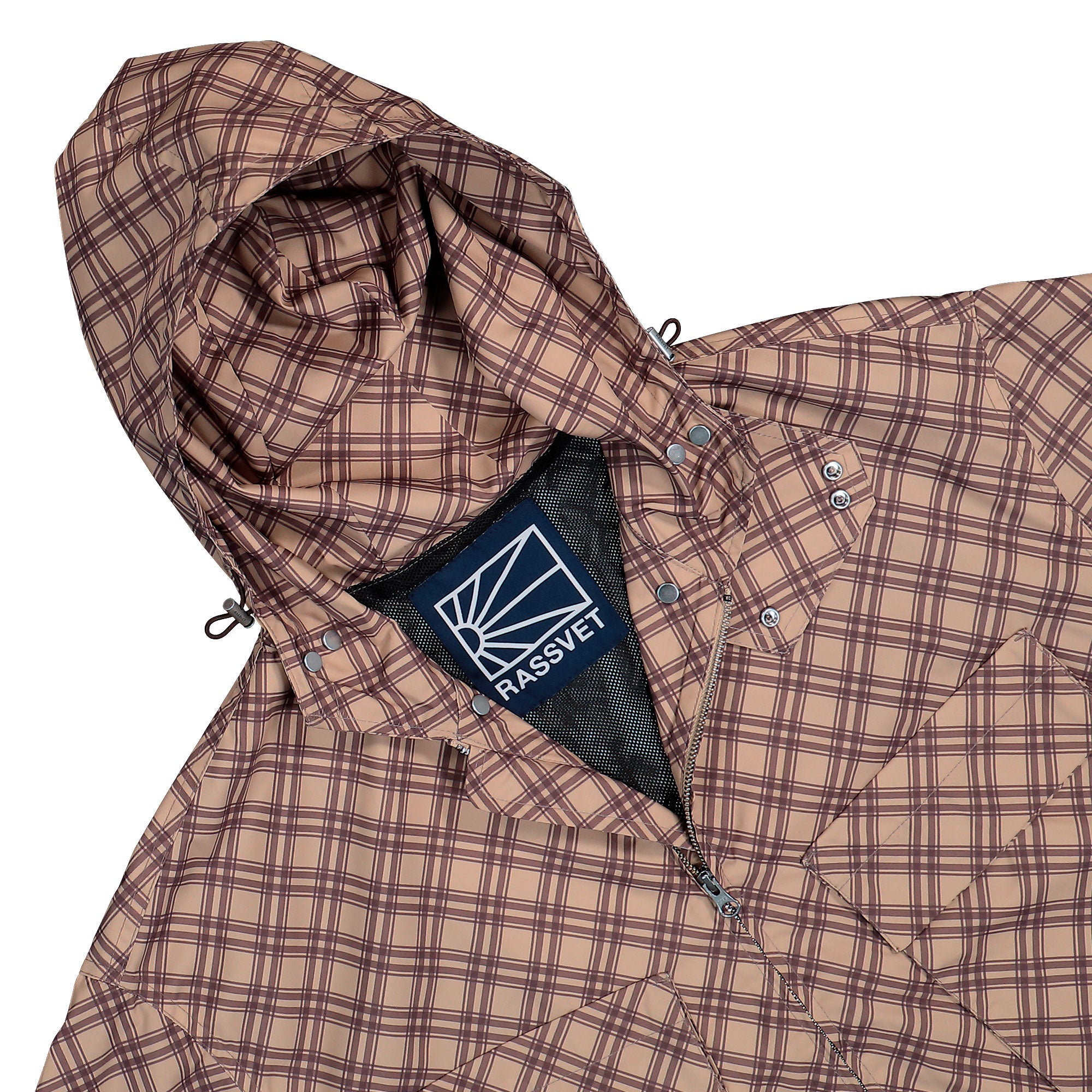 Rassvet Poly Tartan Hooded Jacket Brown Jackets PACC18J006-1 Detailfoto | Overkill