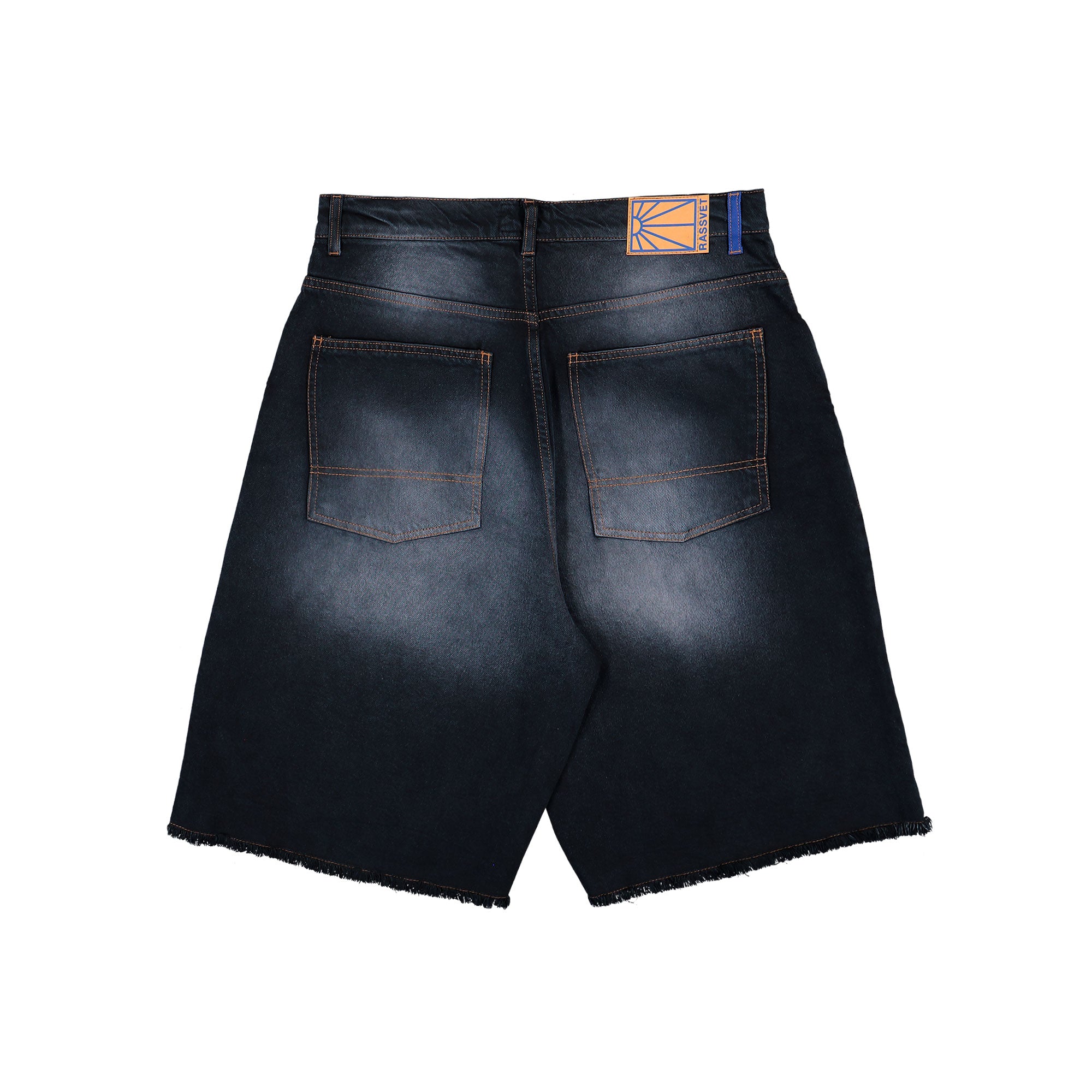 Rassvet Sun Dyed Baggy Denim Shorts Black Short PACC18P004-1 Close-up | Overkill