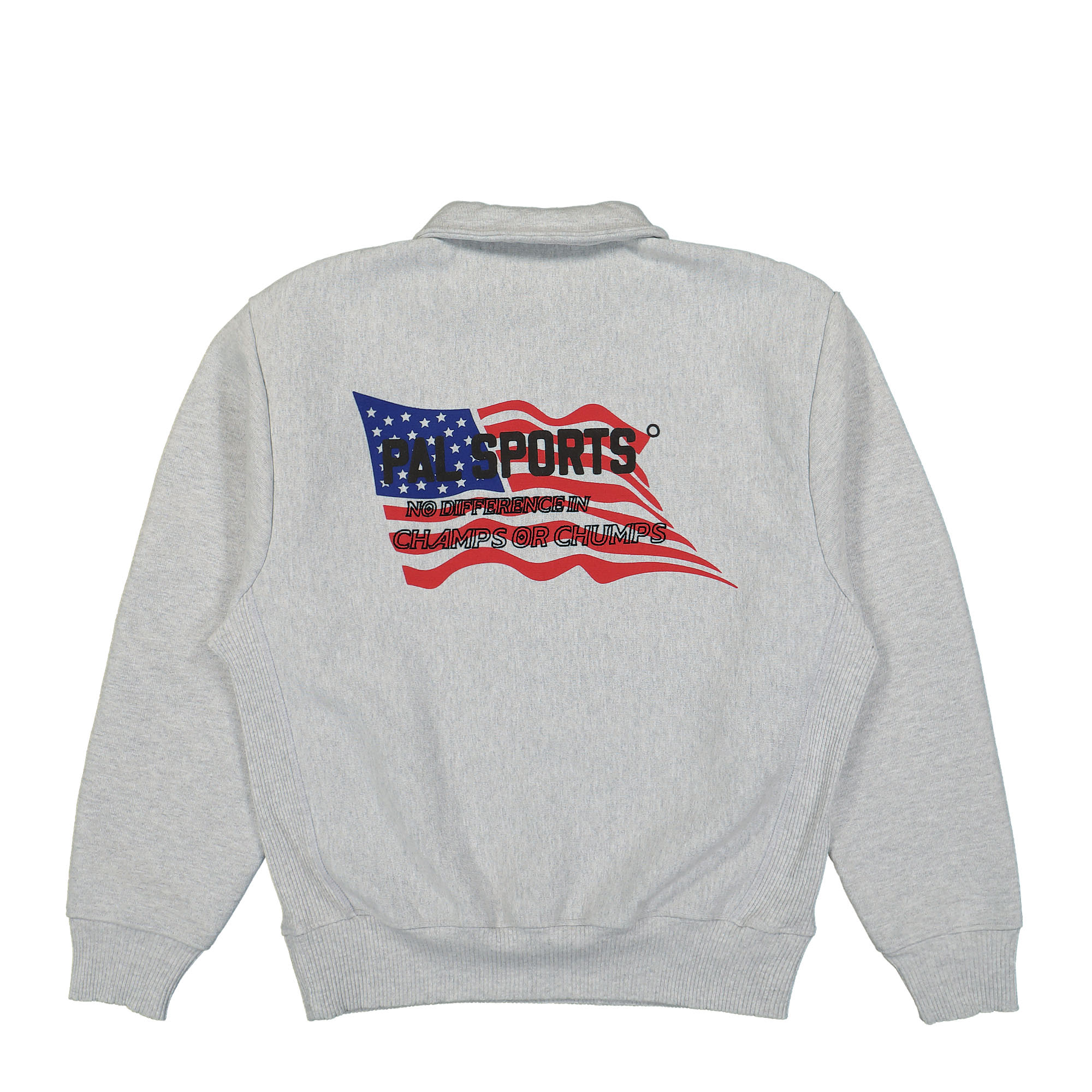 PAL Sporting Goods Wipe Out Half Zip Light Gray Sweatshirts Close-up | Overkill