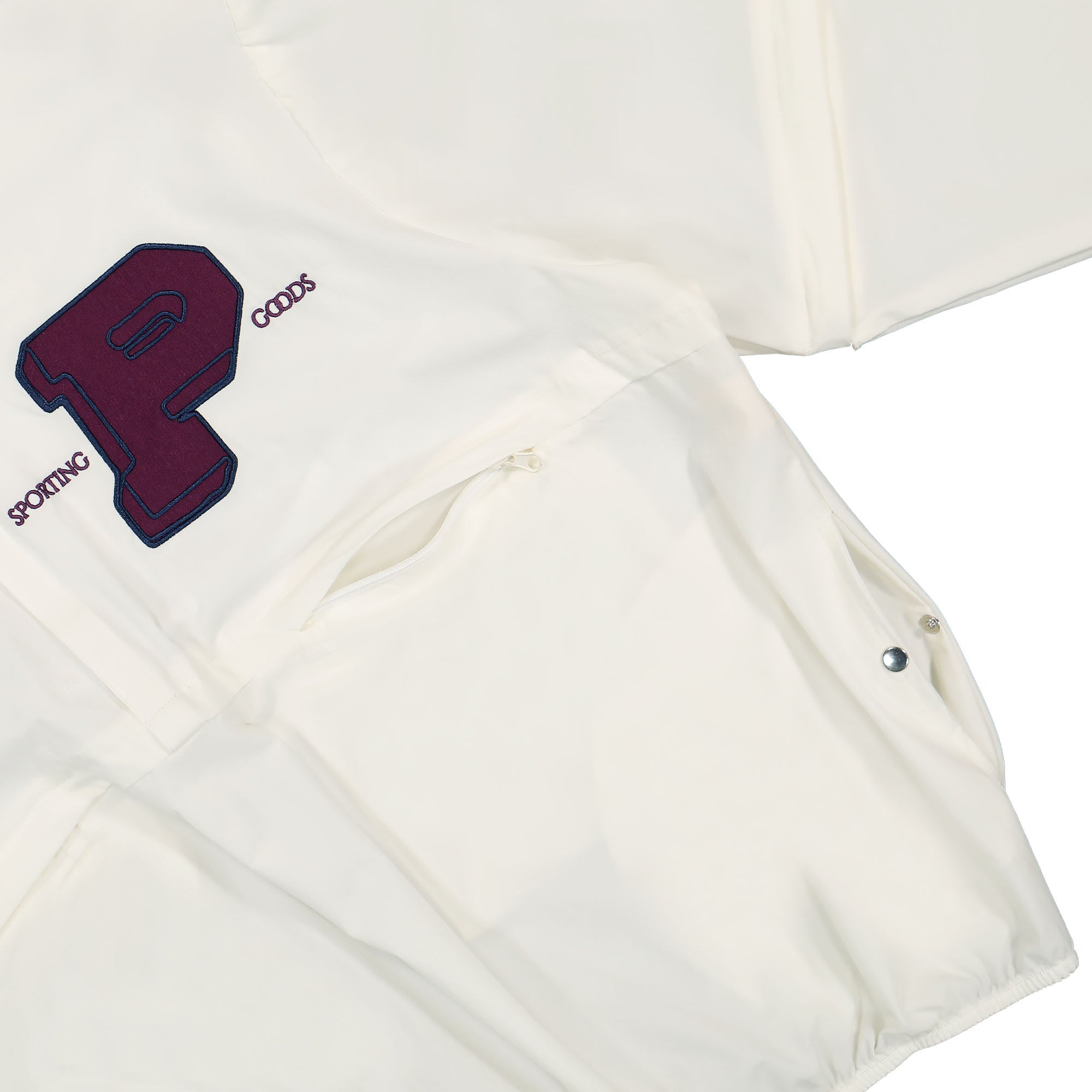 PAL Sporting Goods Grand Prix Overhead Jacket Antique White Windbreaker Detailfoto | Overkill
