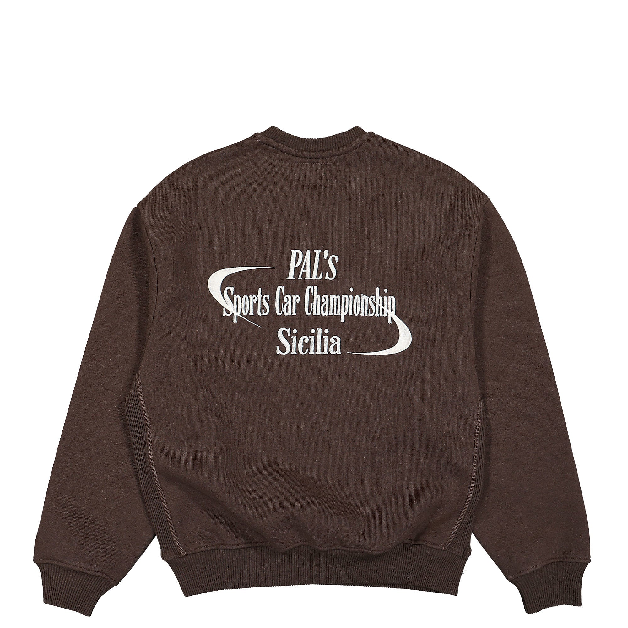 PAL Sporting Goods Sports Car Championship Crewneck Mocha Sweatshirts Close-up | Overkill
