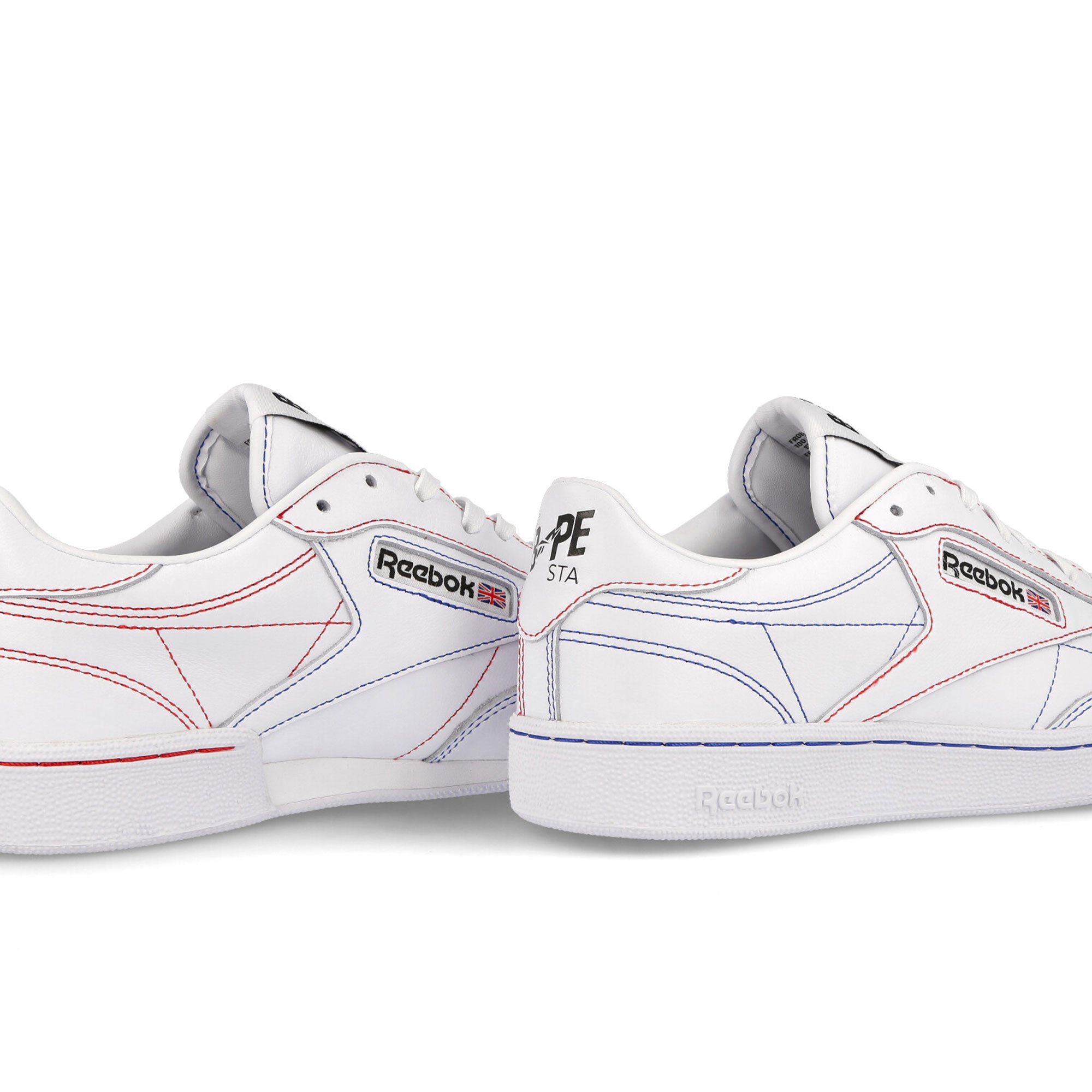 Reebok BAPE x Reebok Club C 85 White-White-Black Sneakers Detail View 2 | Overkill