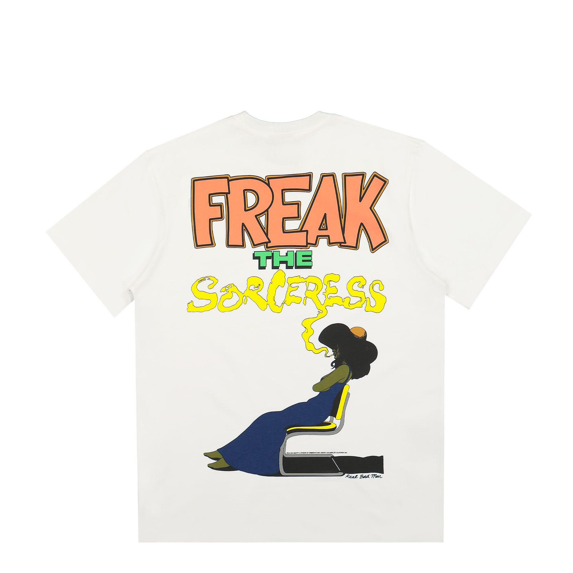 Real Bad Man Freak Sorceress SS Tee White T-Shirts Close-up | Overkill