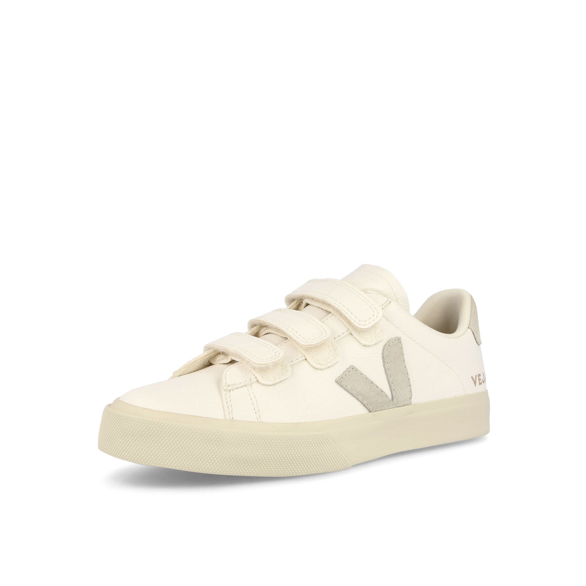 Veja W Recife Logo Chromefree Leather Extra White-Natural Low Top Sneakers Close Up | Overkill