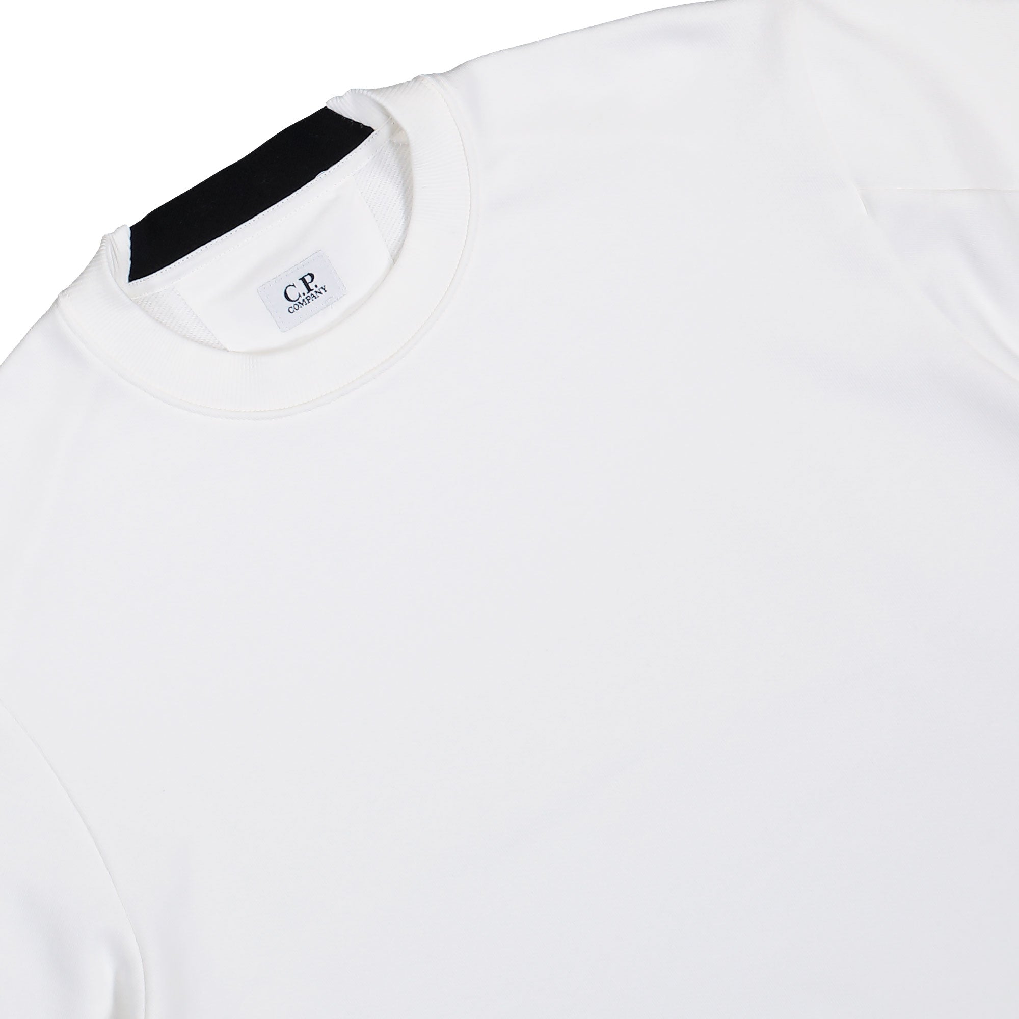 C.P. Company Diagonal Raised Fleece Lens Crewneck Gauze White Sweatshirt RCCMSS713A-005086W 103 Detailfoto | Overkill