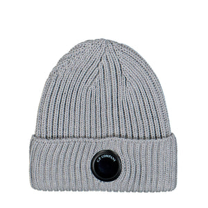 C.P. Company Extrafine Merino Wool Lens Beanie Moon Melange Beanies RFCMAC739A-005509A M92 | Overkill