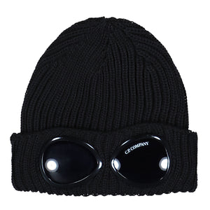 C.P. Company Extrafine Merino Wool Goggle Beanie Black Beanie 19CMAC742A-005509A 999 | Overkill