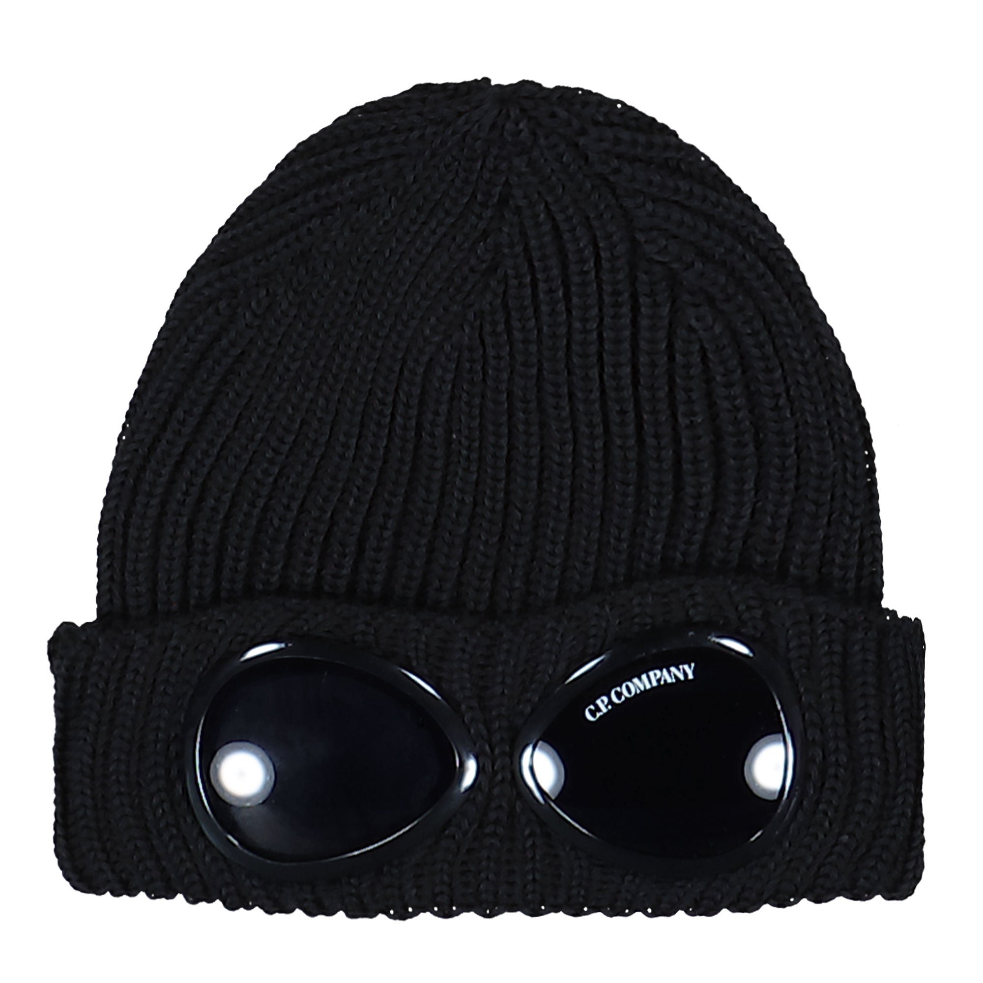 C.P. Company Extrafine Merino Wool Goggle Beanie Black Beanie 19CMAC742A-005509A 999 | Overkill