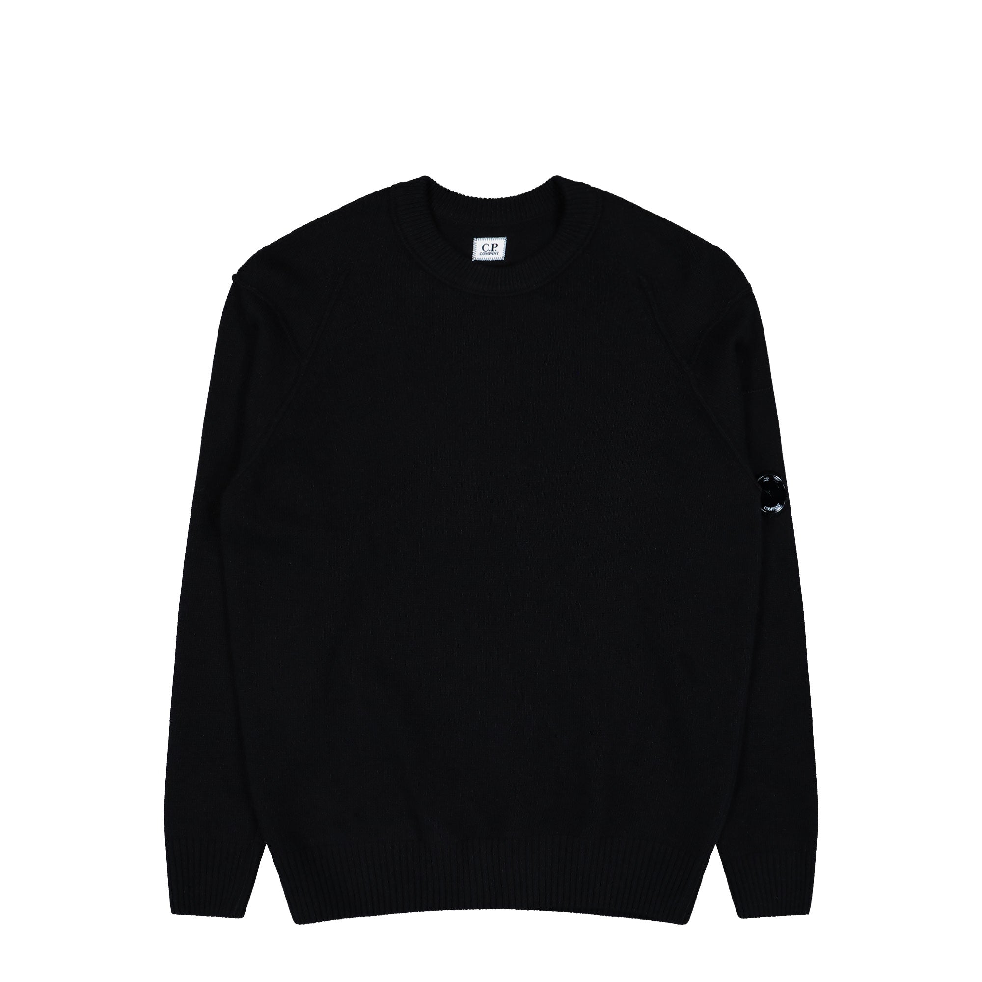 C.P. Company Lambswool GRS Crewneck Lens Sweater Black Sweatshirt RFCMKN707A-110149A 999 | Overkill