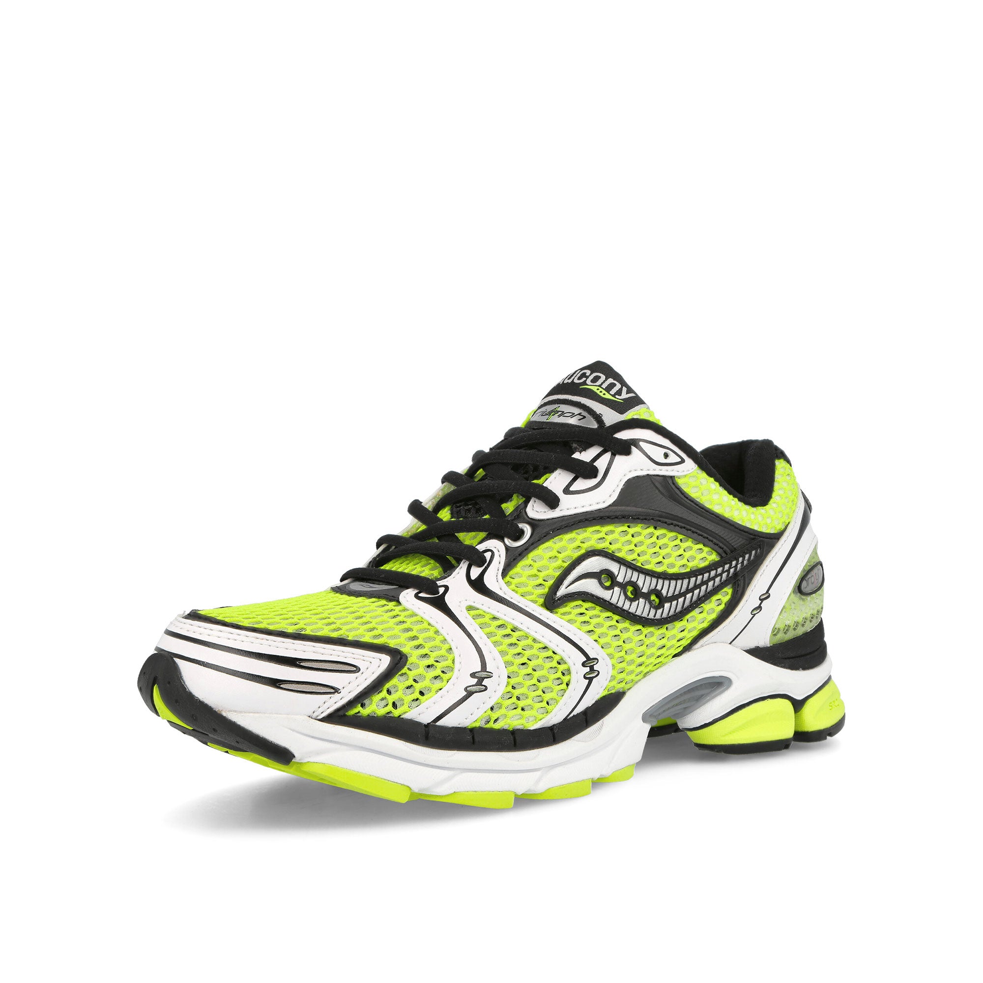 Saucony Progrid Triumph 4 Yellow-Silver Low Top Sneakers Close Up | Overkill