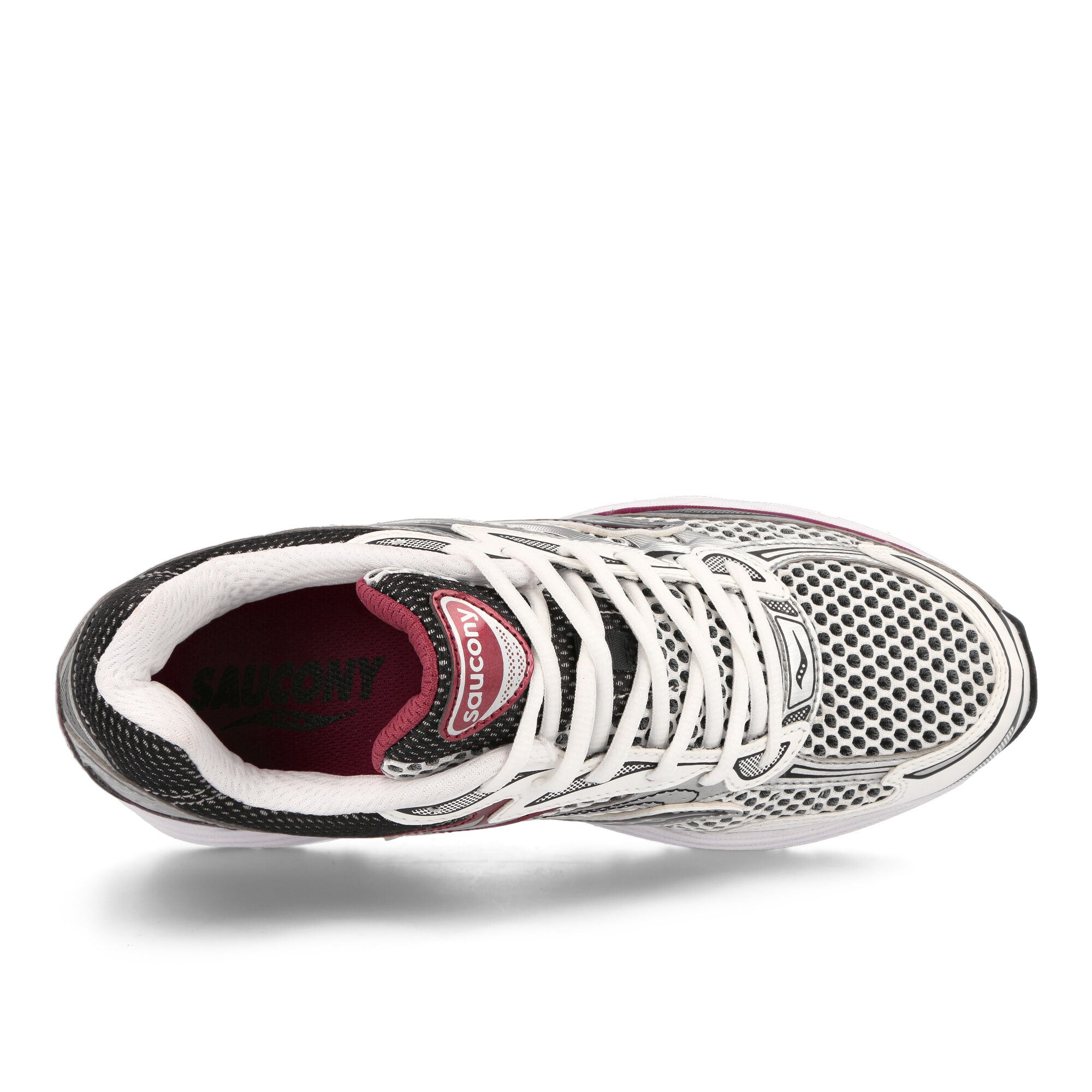 Saucony Progrid Omni 9 Silver / Red Low Top Sneakers Detailfoto | Overkill