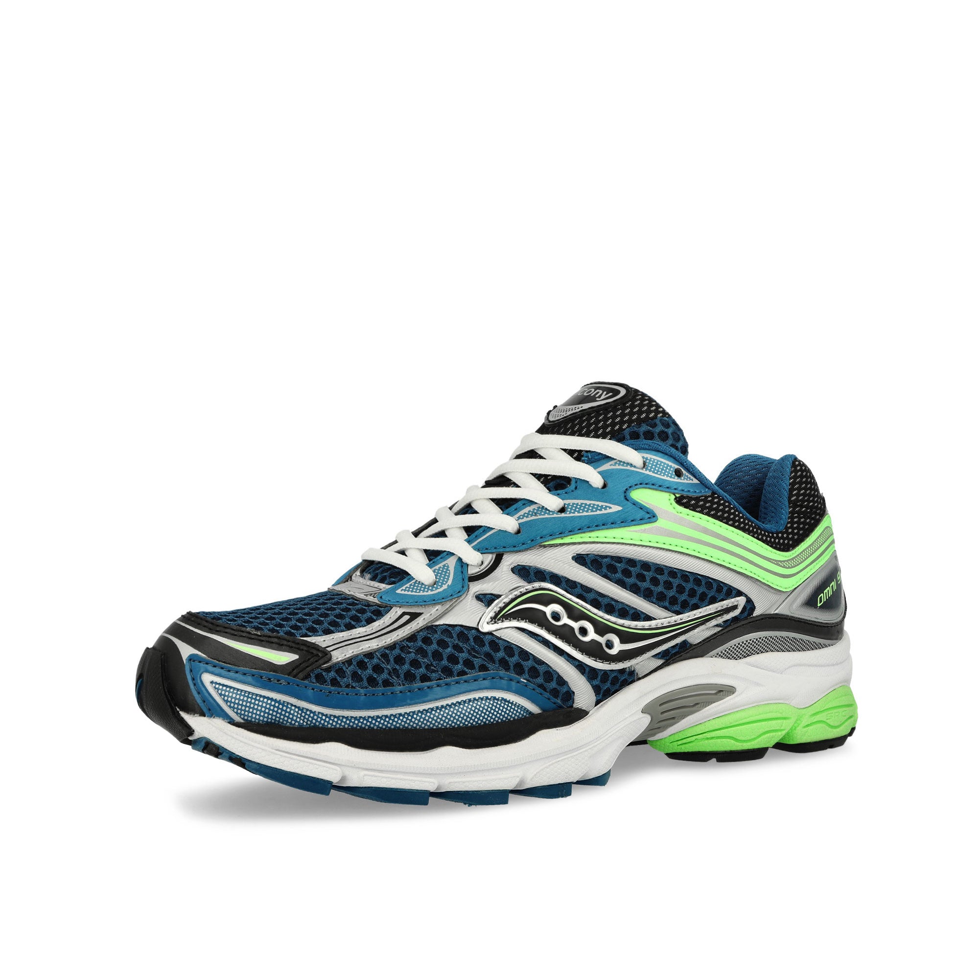 Saucony Progrid Omni 9 Blue / Lime Low Top Sneaker S70739-29 Close-up | Overkill