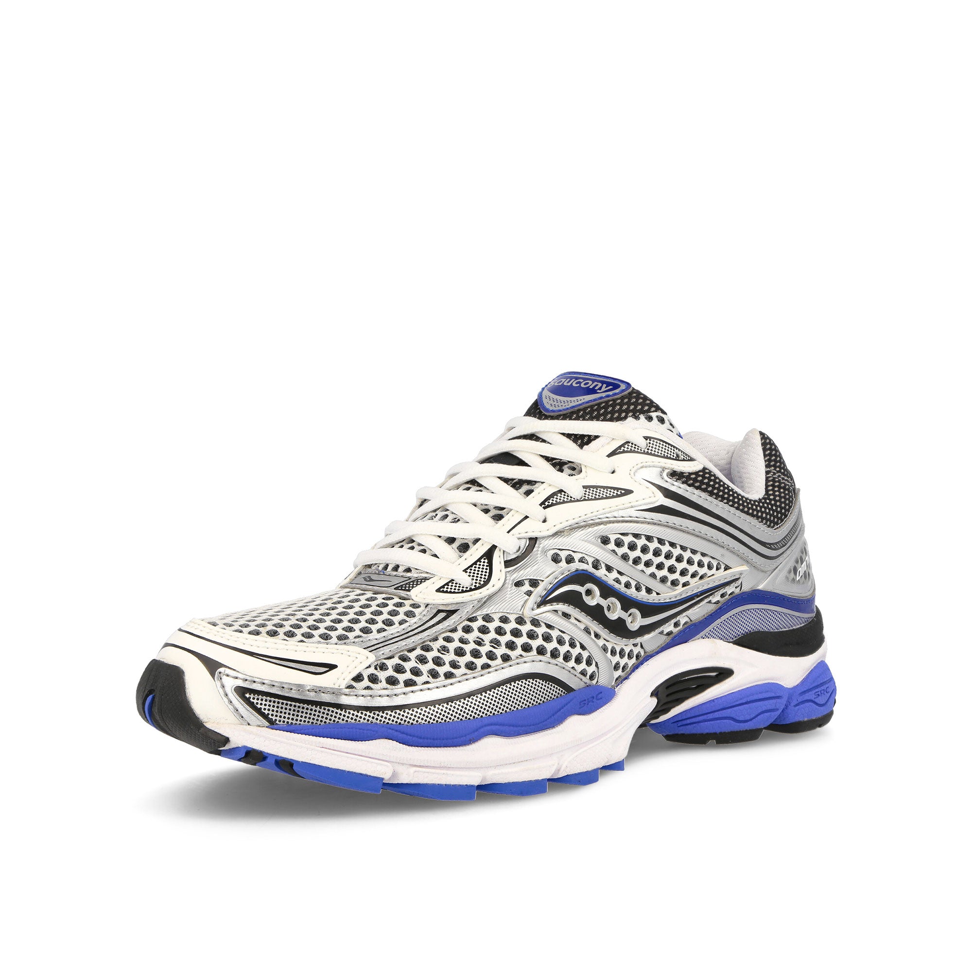 Saucony Progrid Omni 9 Silver / Blue Low Top Sneakers Close Up | Overkill