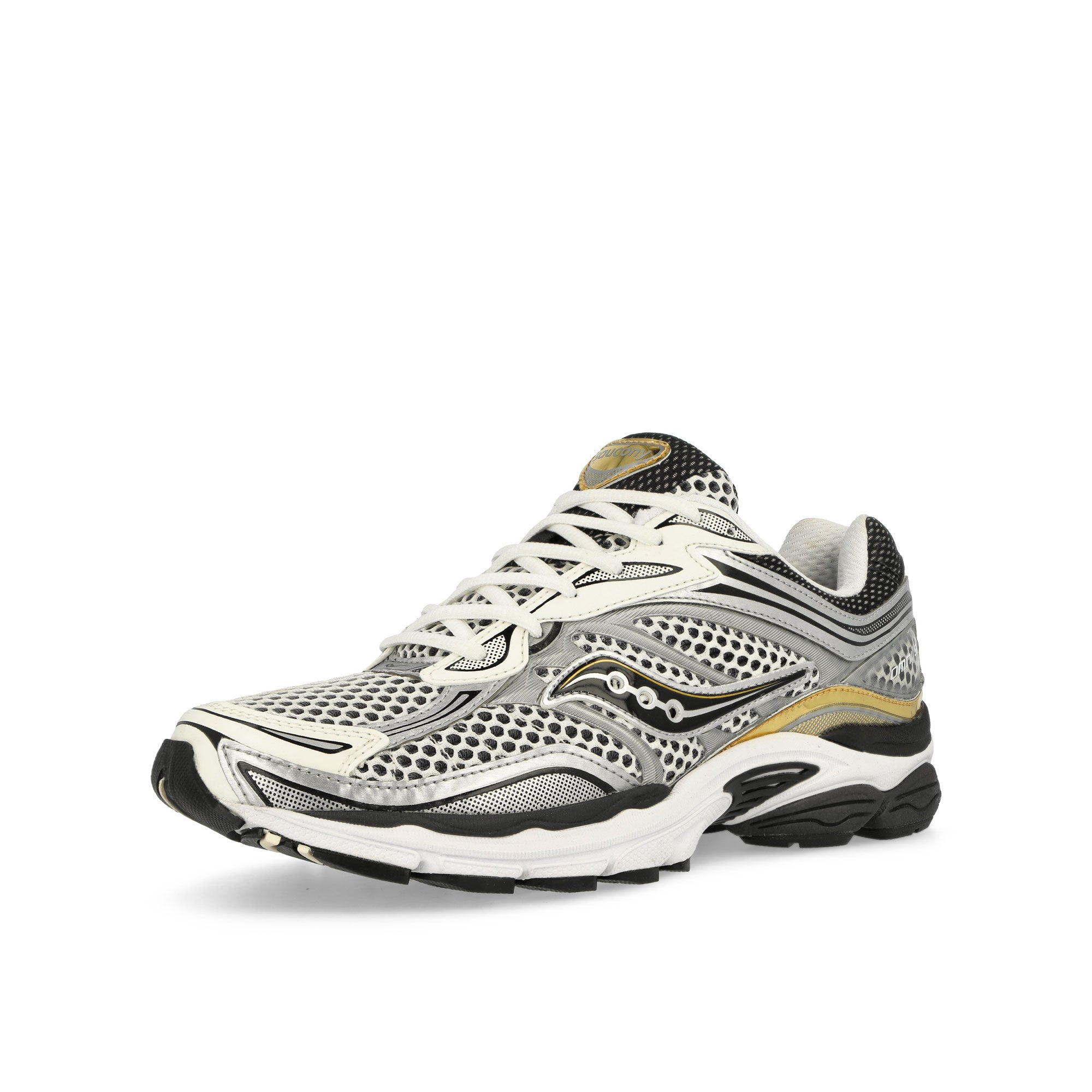 Saucony Progrid Omni 9 Silver / Gold Low Top Sneakers Close Up | Overkill