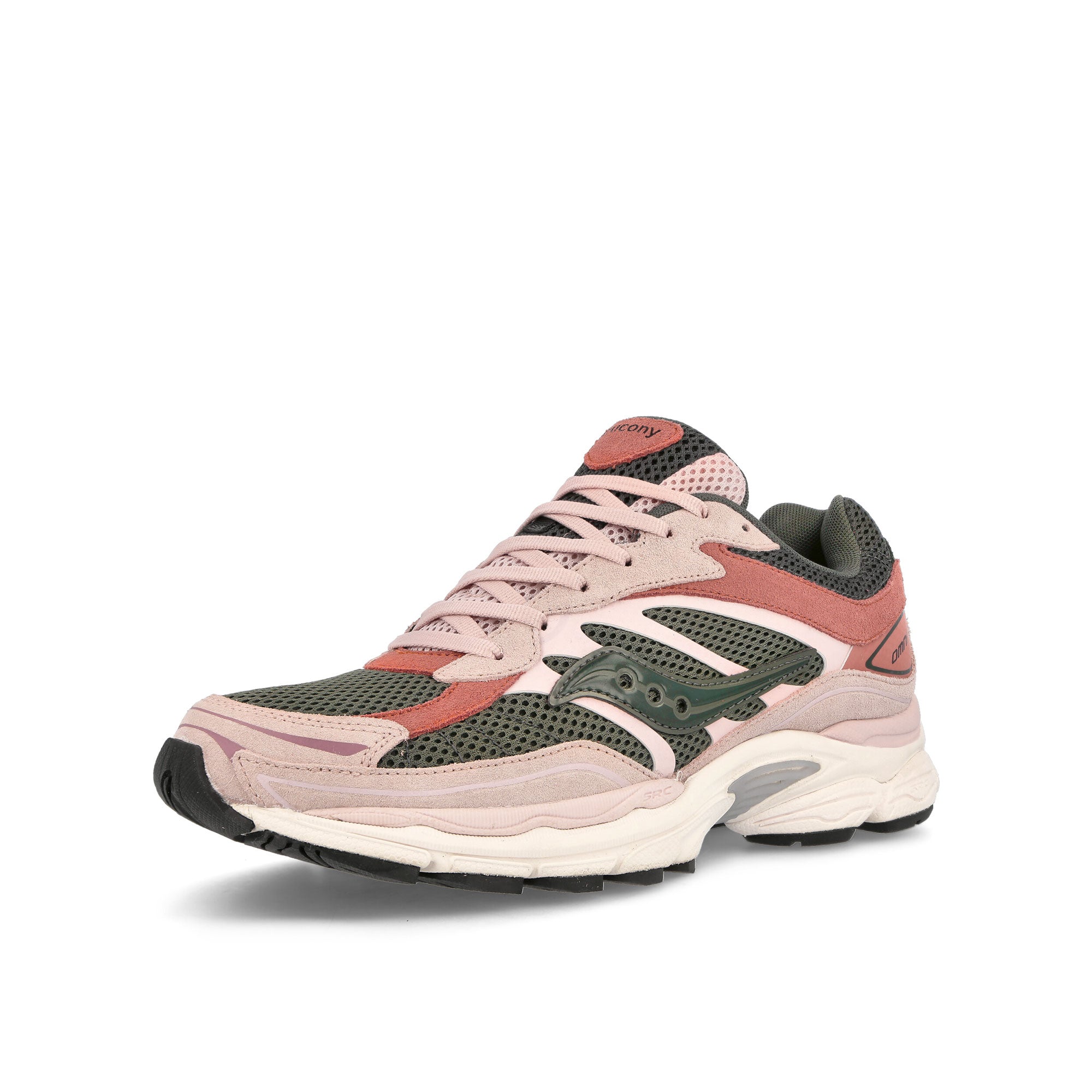 Saucony Progrid Omni 9 Pink / Green Low Top Sneakers Close Up | Overkill