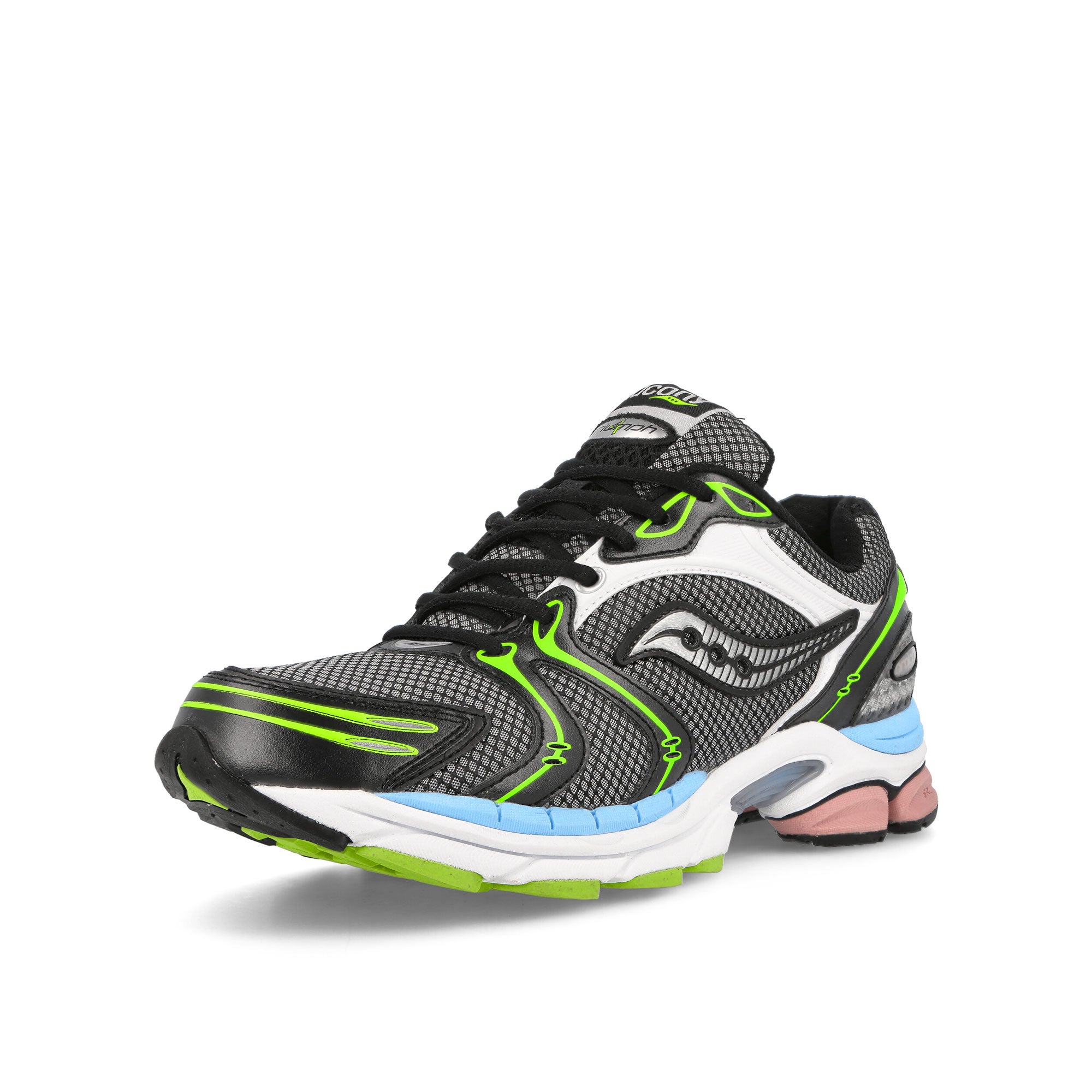 Saucony Progrid Triumph 4 Black / White / Pink Low Top Sneakers Close Up | Overkill